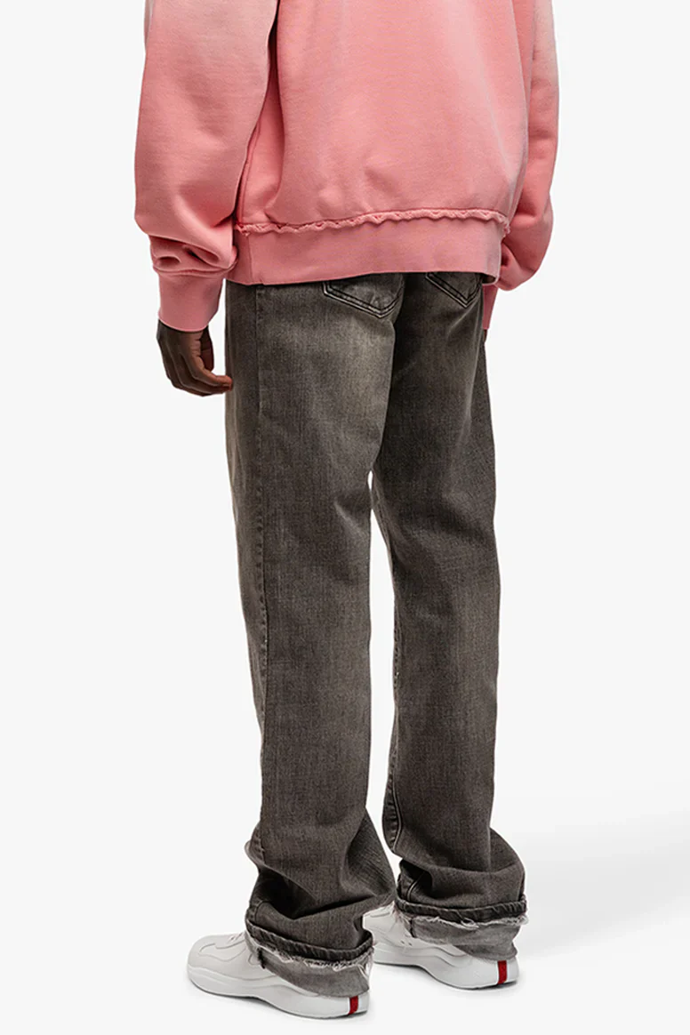 RIVERO - RELAXED FADED FOLD DENIM JEANS - Image 8