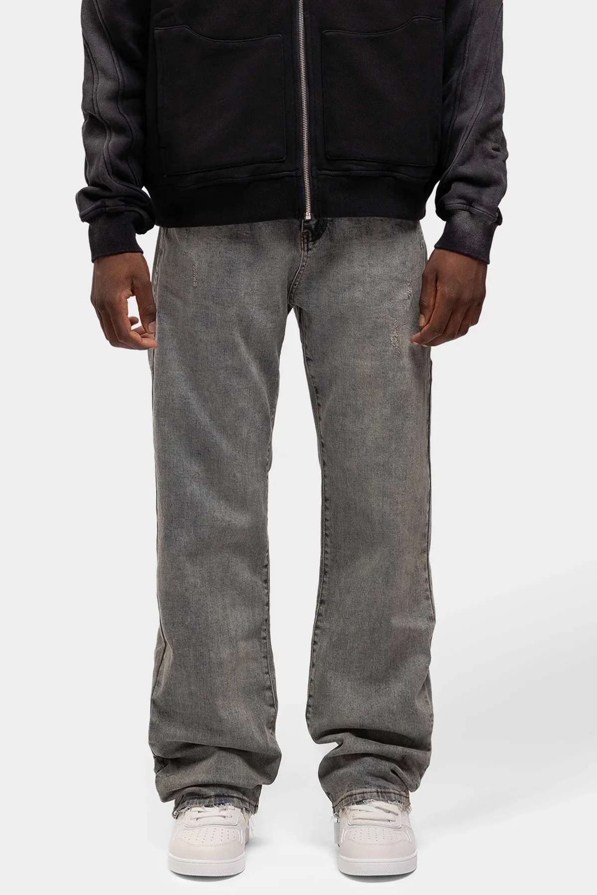 RIVERO - RELAXED VINTAGE WASHED EMBOSSED DENIM JEANS