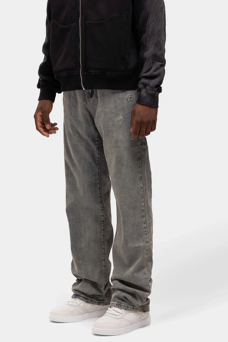 RIVERO - RELAXED VINTAGE WASHED EMBOSSED DENIM JEANS - Image 2