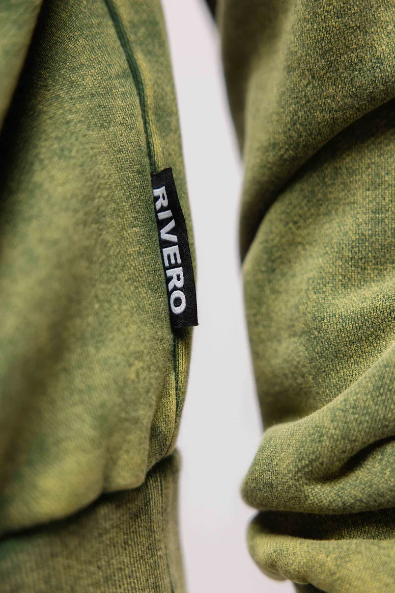 RIVERO - SCRIPT ZIP HOODIE WASHED GREEN - Image 5