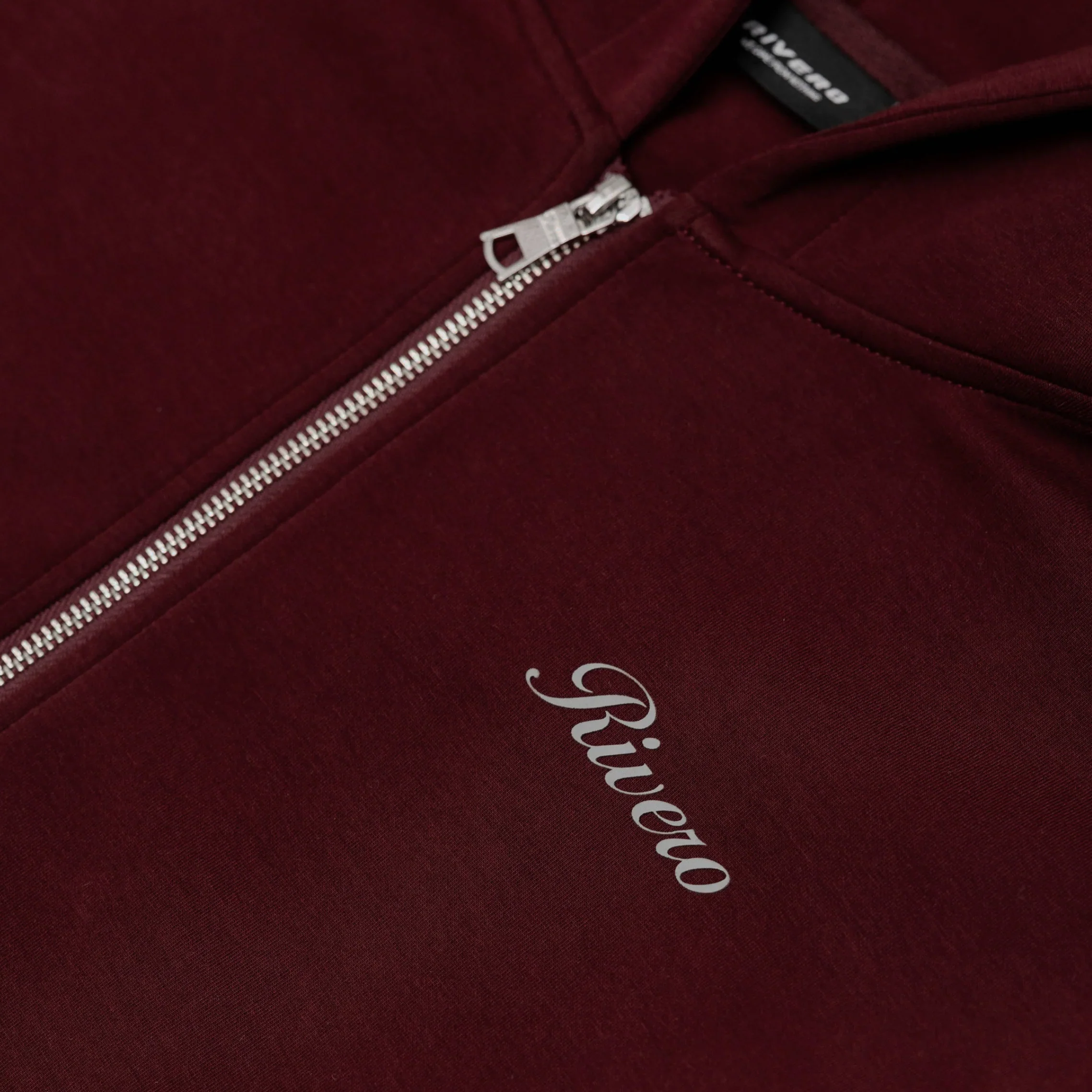 RIVERO - SCUBA ZIP HOODIE MAROON - Image 4
