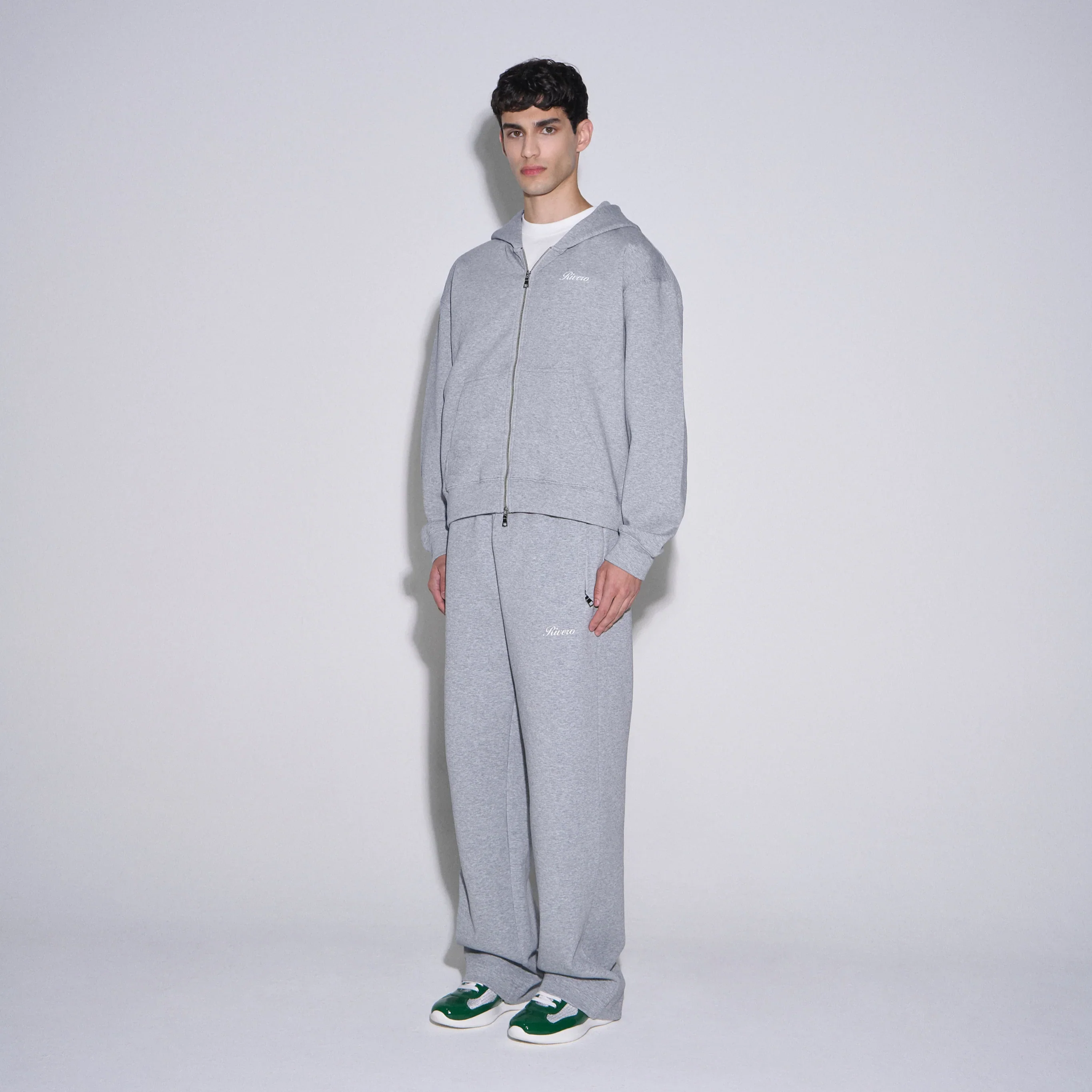 RIVERO - SCUBA ZIP HOODIE GREY - Image 3