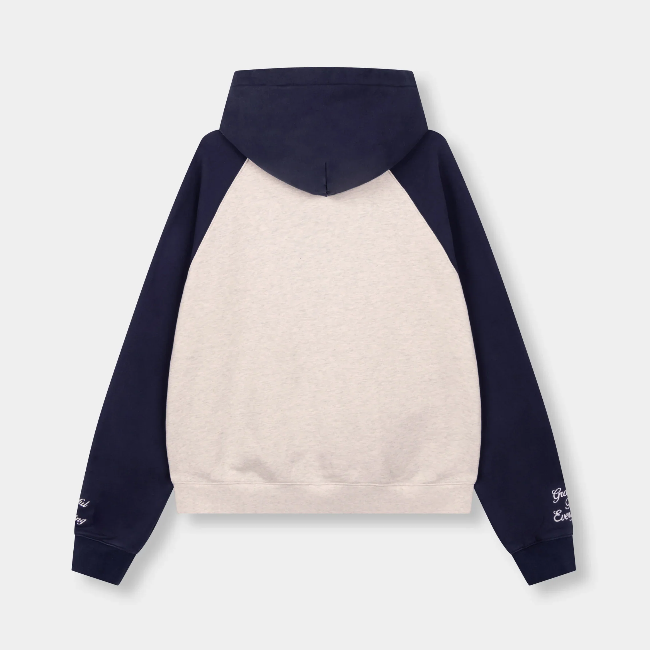 RIVERO - RAGLAN COLLEGE ZIP HOODIE - NAVY/GREY - Image 2
