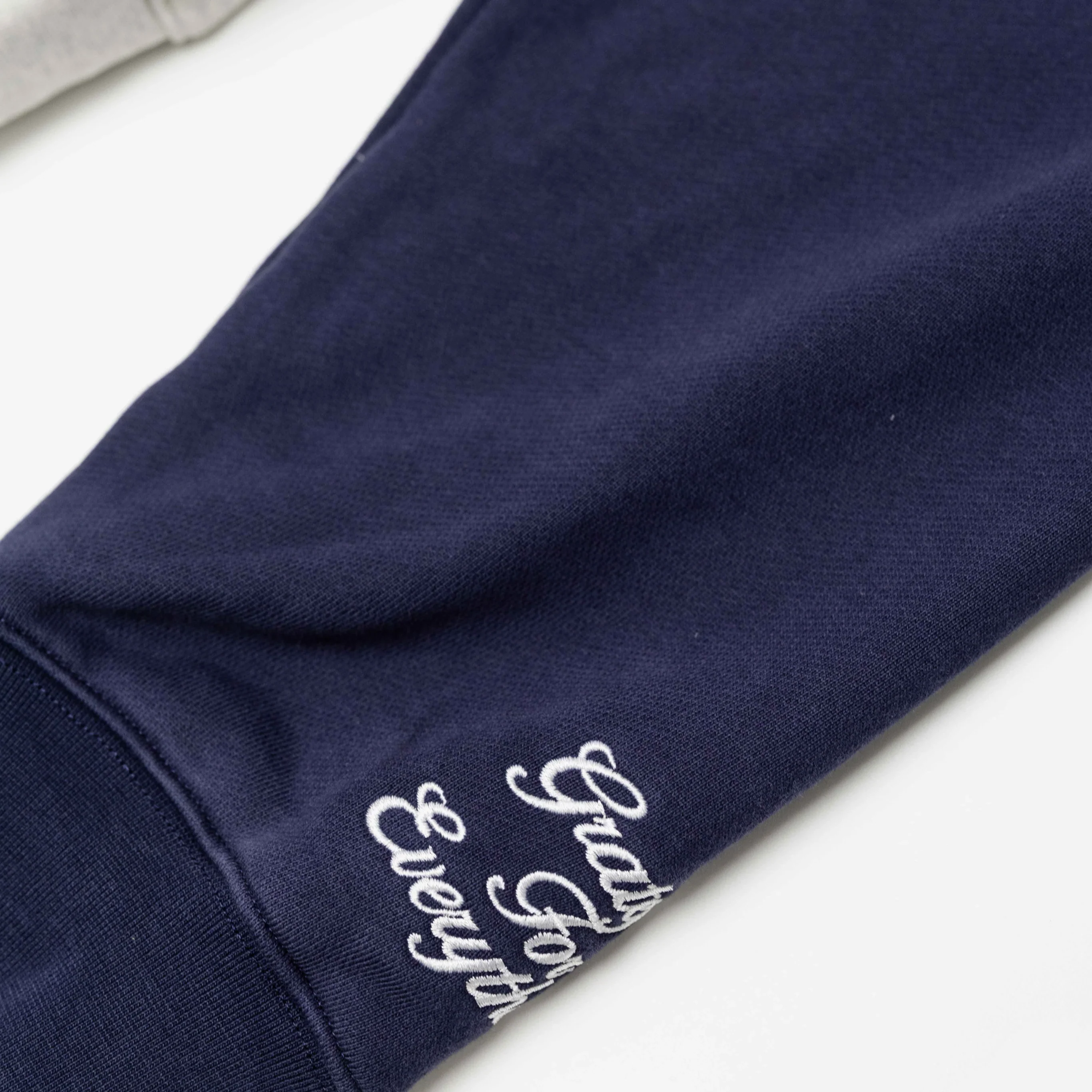RIVERO - RAGLAN COLLEGE ZIP HOODIE - NAVY/GREY - Image 6