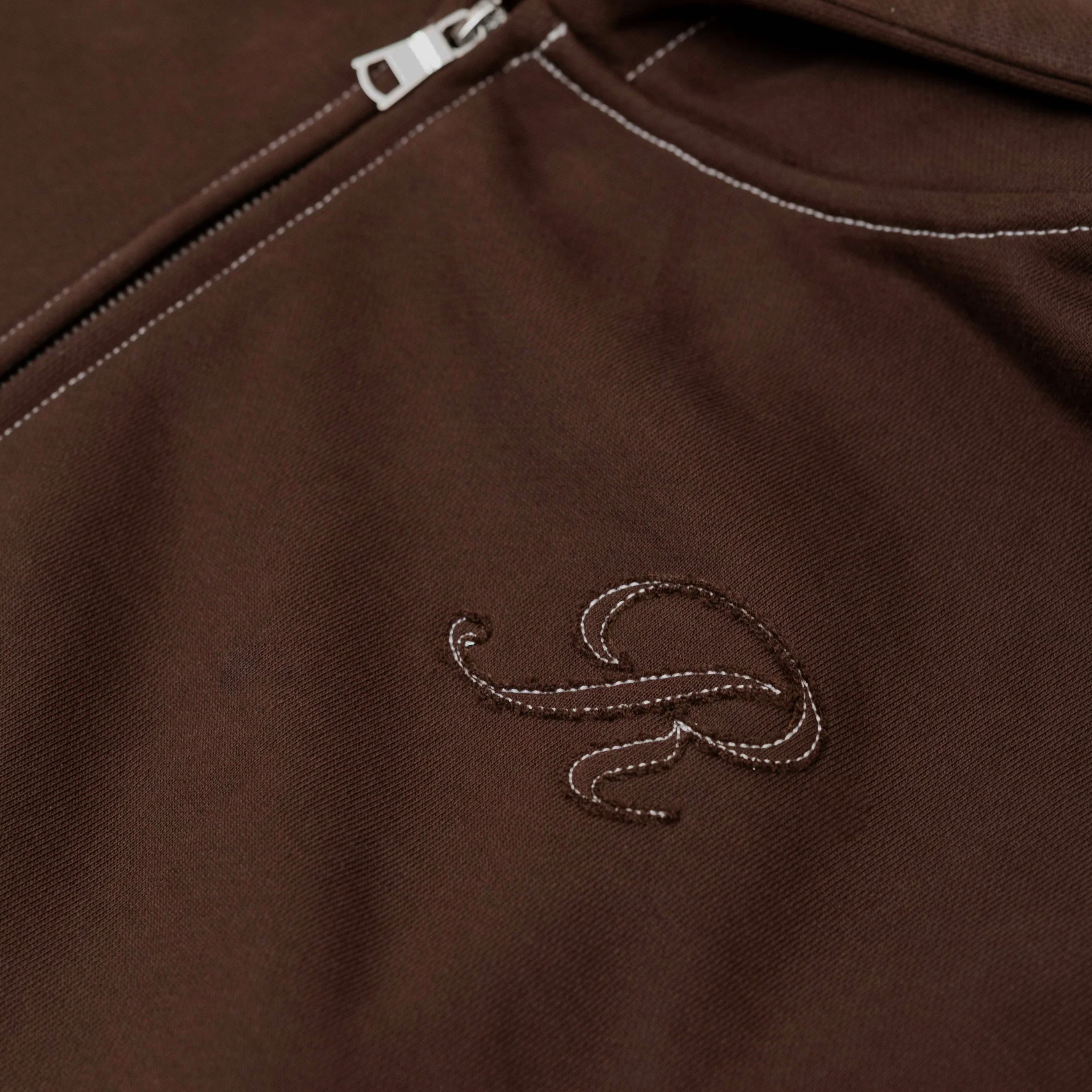 RIVERO - SEAMS ZIP HOODIE - BROWN - Image 3