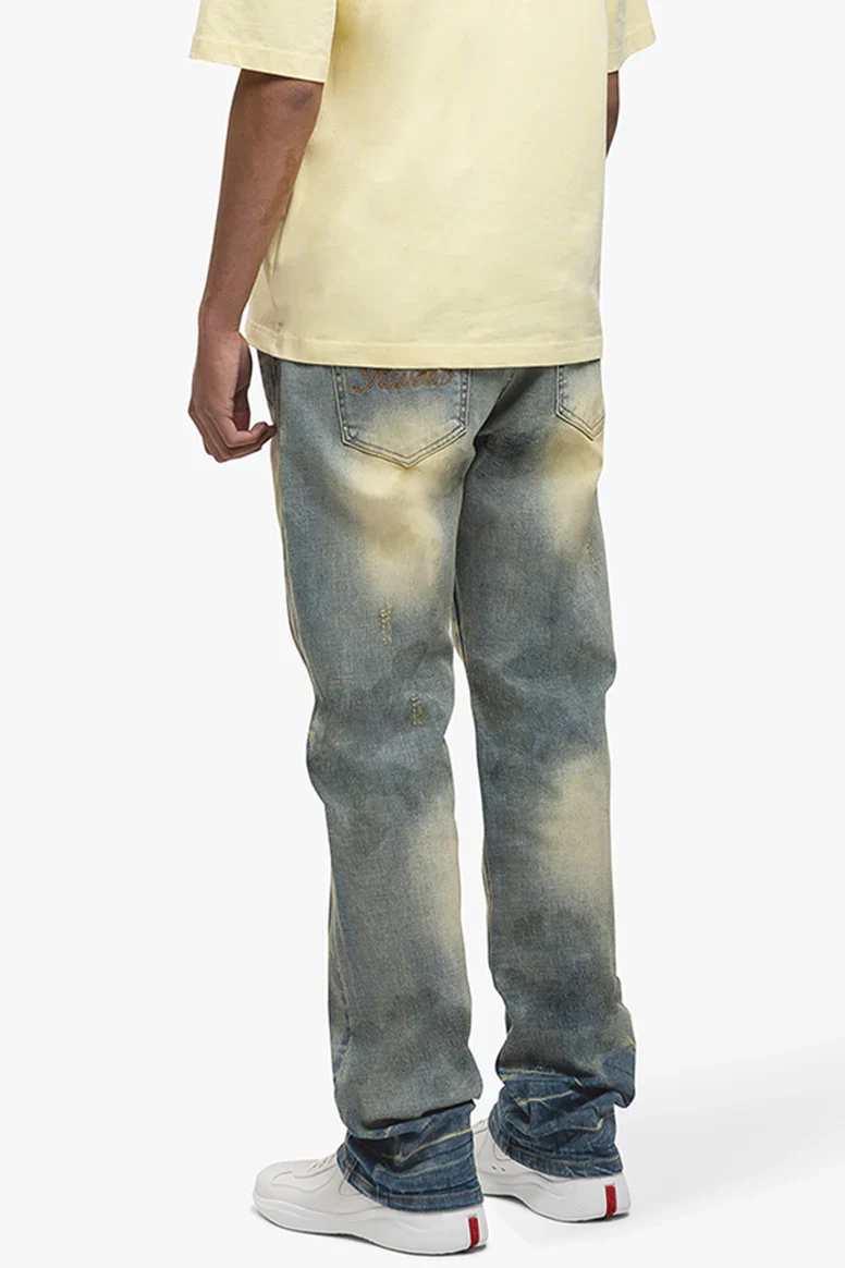RIVERO - SEGMENTED WASHED DENIM JEANS - Image 2