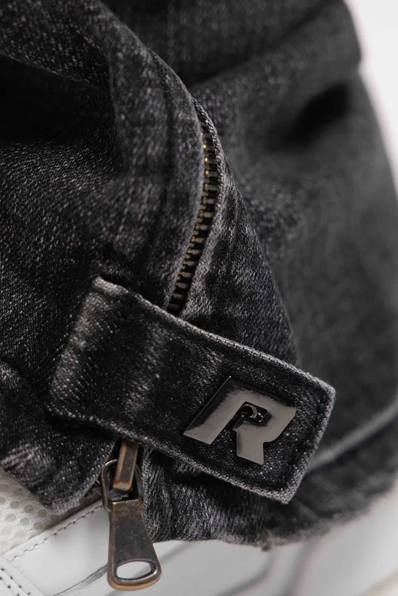 RIVERO- SLIM BUTTONED ZIP DENIM WASHED BLACK - Image 4