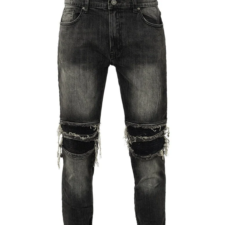 RIVERO - ZIP DENIM JEANS BLACK - Image 3