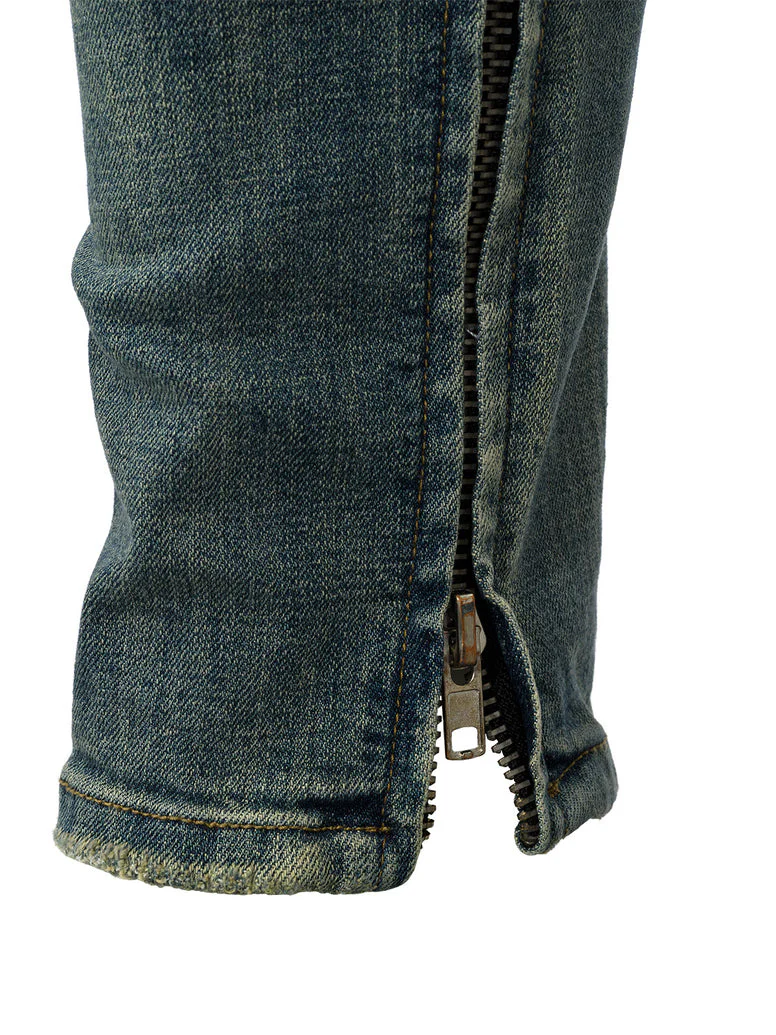 RIVERO - ZIP DENIM JEANS BEIGE - Image 4
