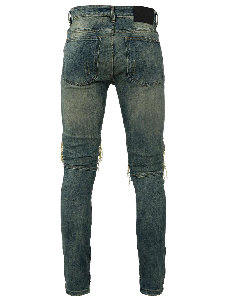 RIVERO - ZIP DENIM JEANS BEIGE - Image 5
