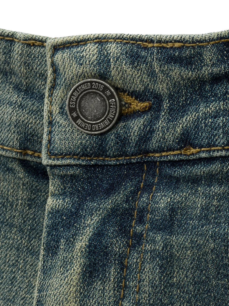RIVERO - ZIP DENIM JEANS BEIGE - Image 6