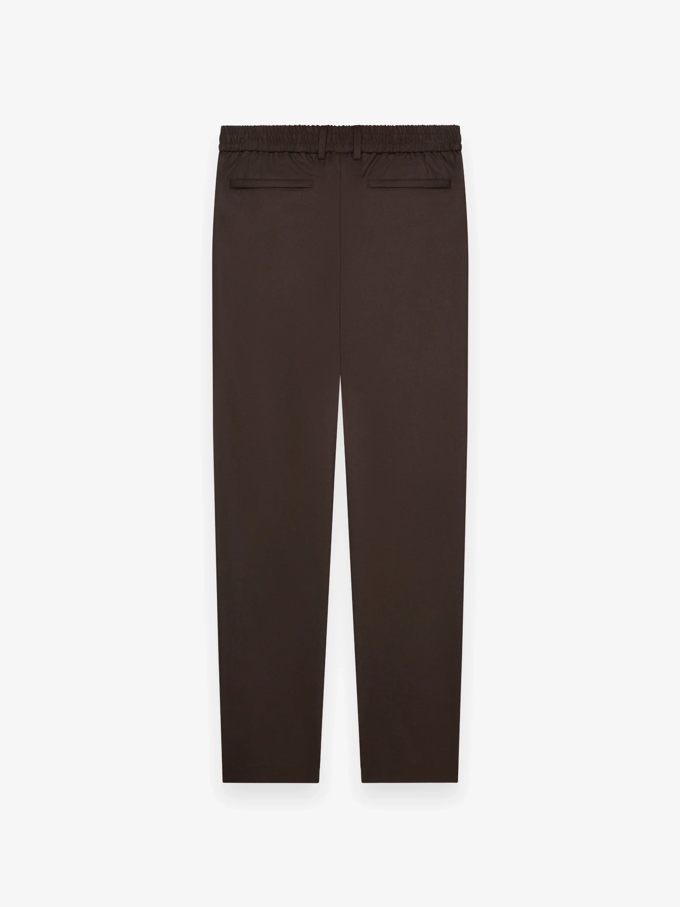 VALENZA- FLANNEL STRETCH TAPERED TROUSERS - DARK BROWN - Image 2