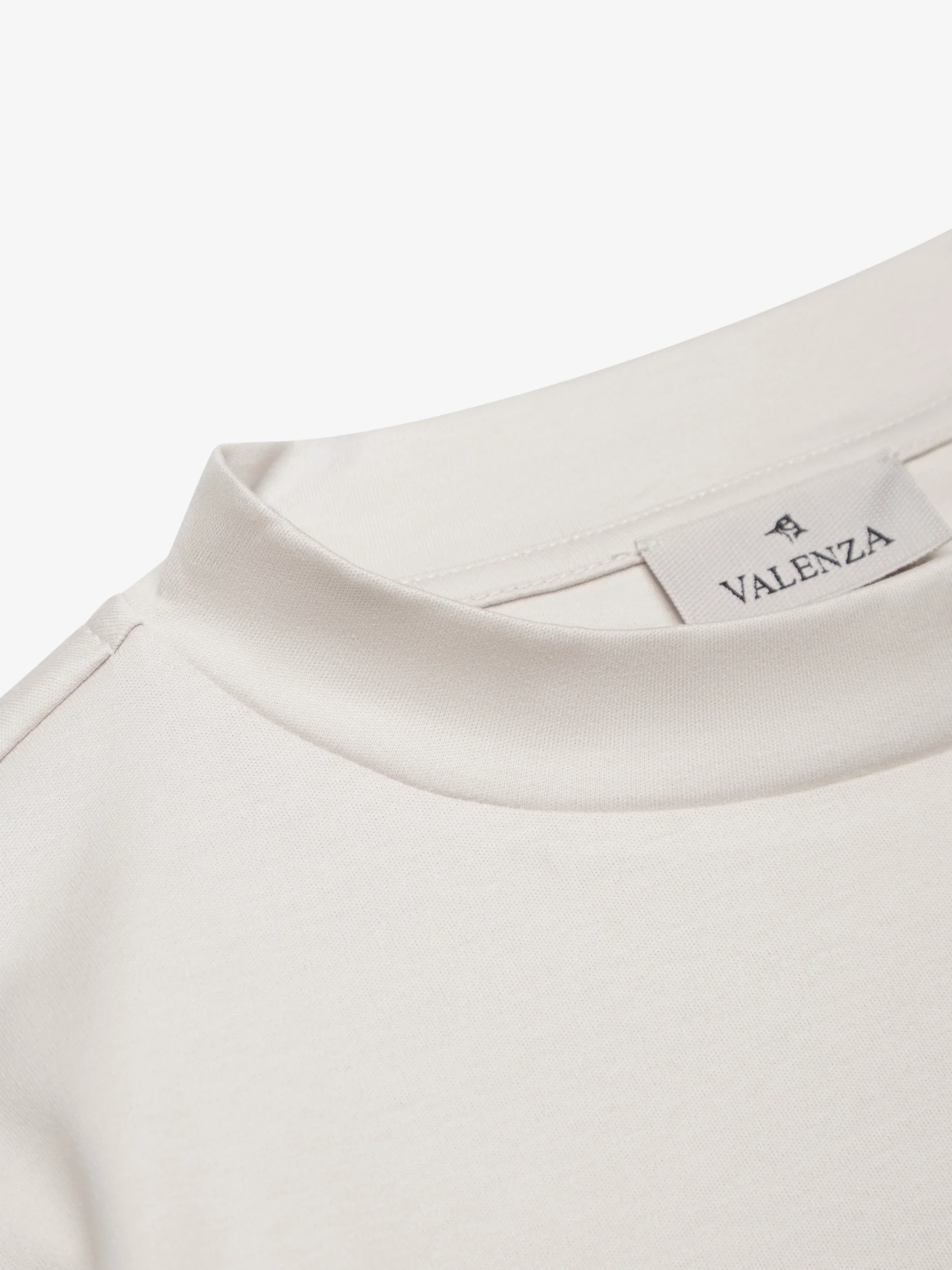 VALENZA - INTERLOCK SUPIMA OVERSIZED T-SHIRT PEARL GREY - Image 3