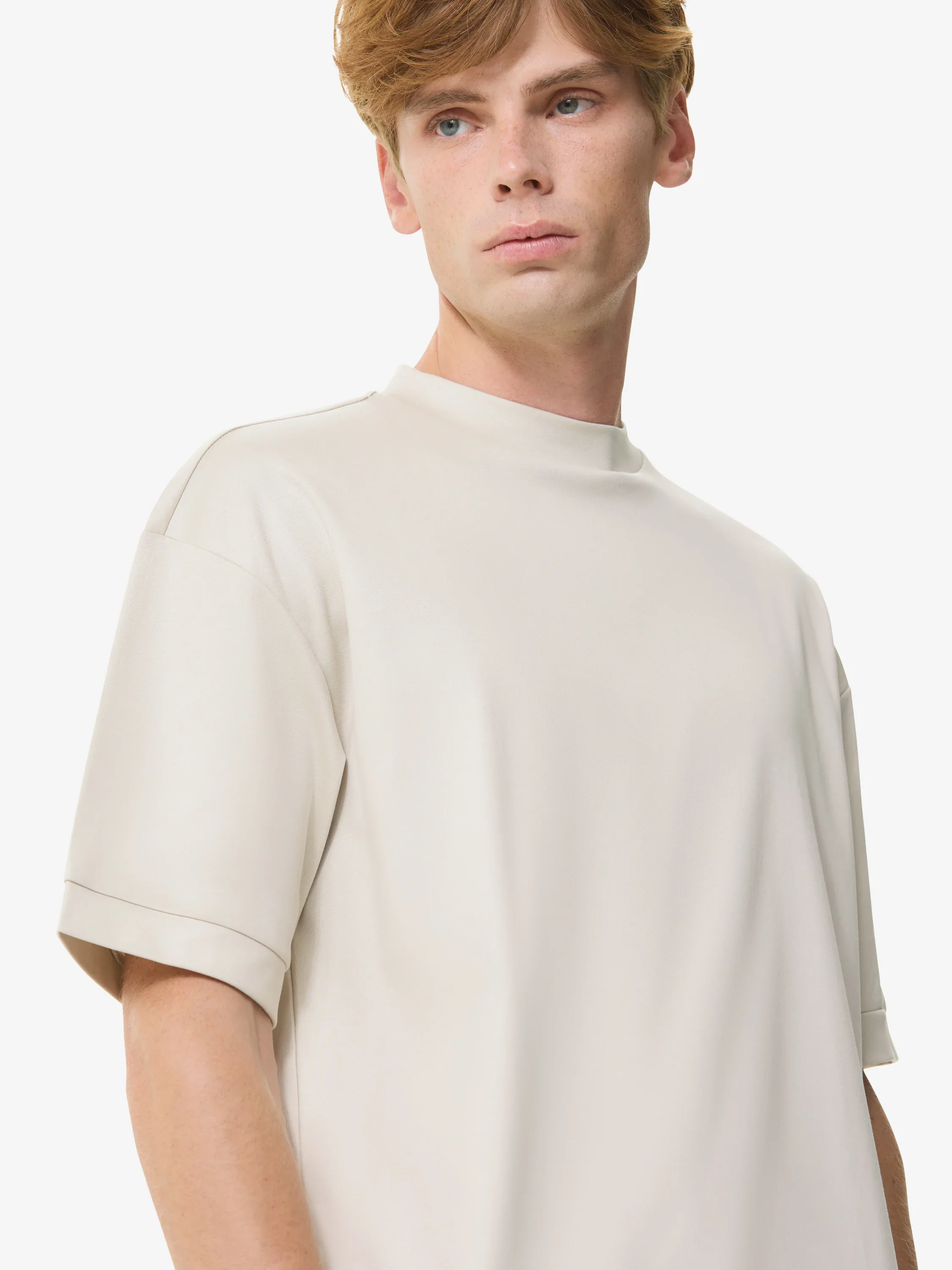 VALENZA - INTERLOCK SUPIMA OVERSIZED T-SHIRT PEARL GREY - Image 5