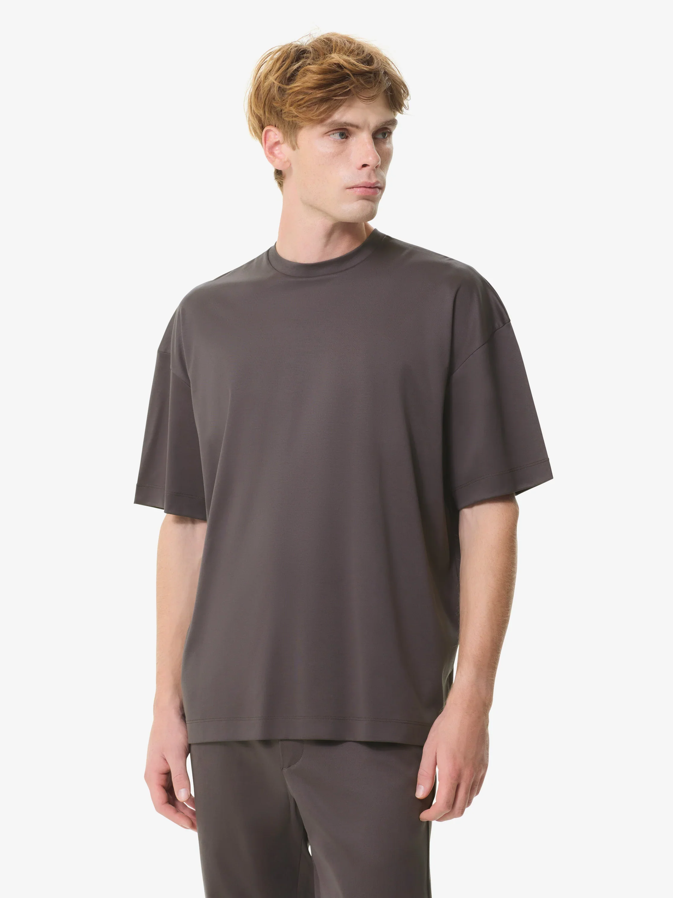 VALENZA - INTERLOCK SUPIMA OVERSIZED T-SHIRT ASPHALT - Image 4
