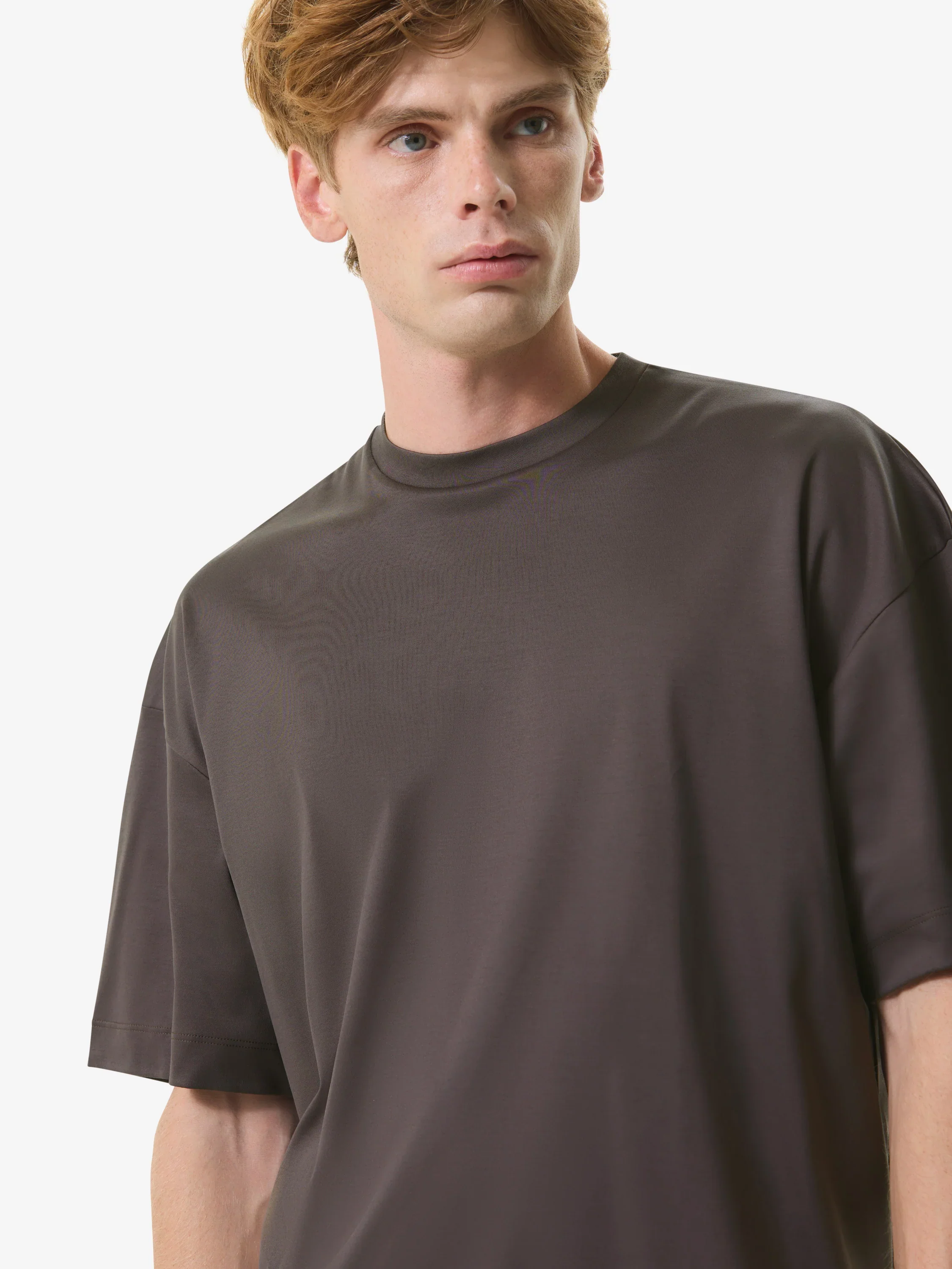 VALENZA - INTERLOCK SUPIMA OVERSIZED T-SHIRT ASPHALT - Image 6