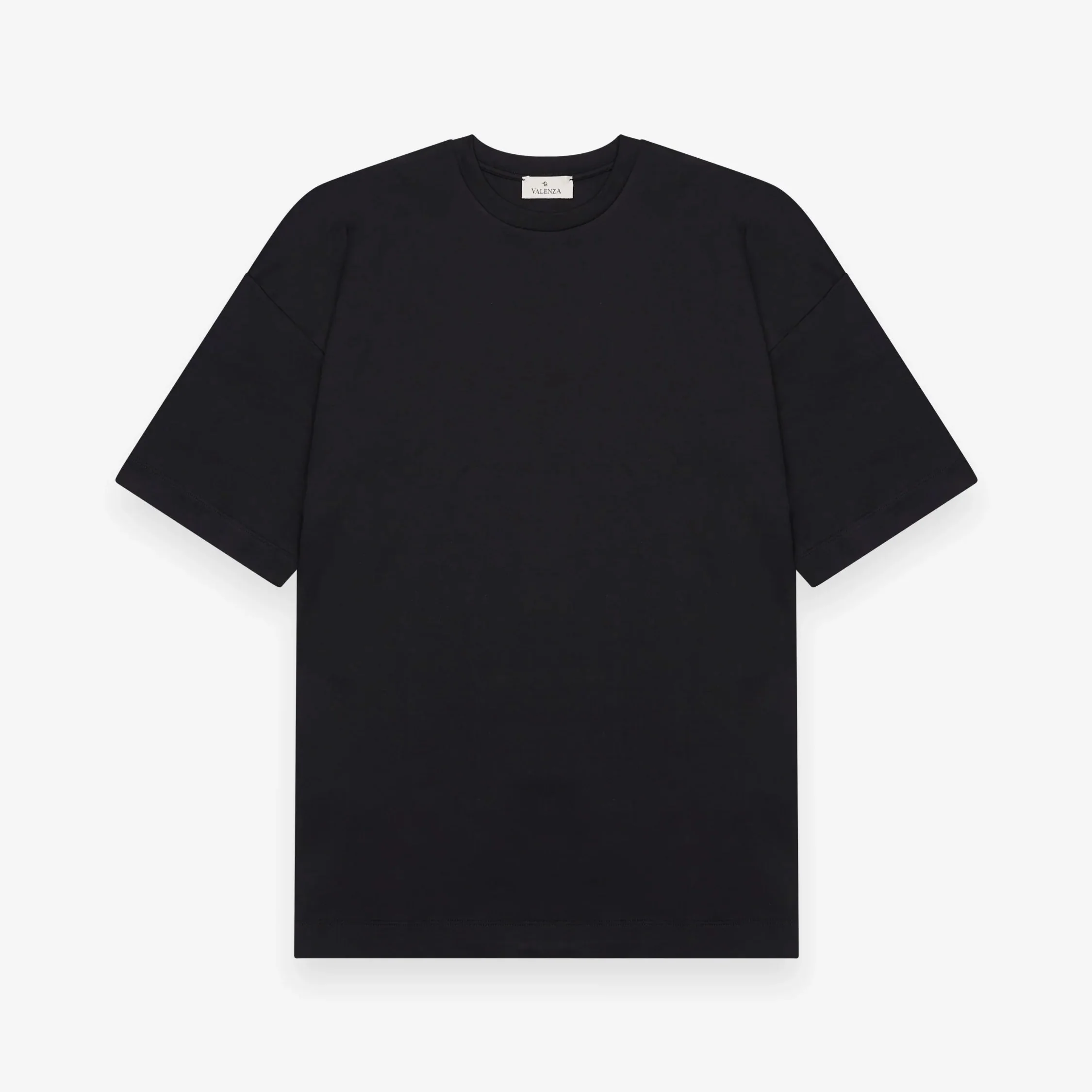 VALENZA - INTERLOCK SUPIMA OVERSIZED T-SHIRT BLACK