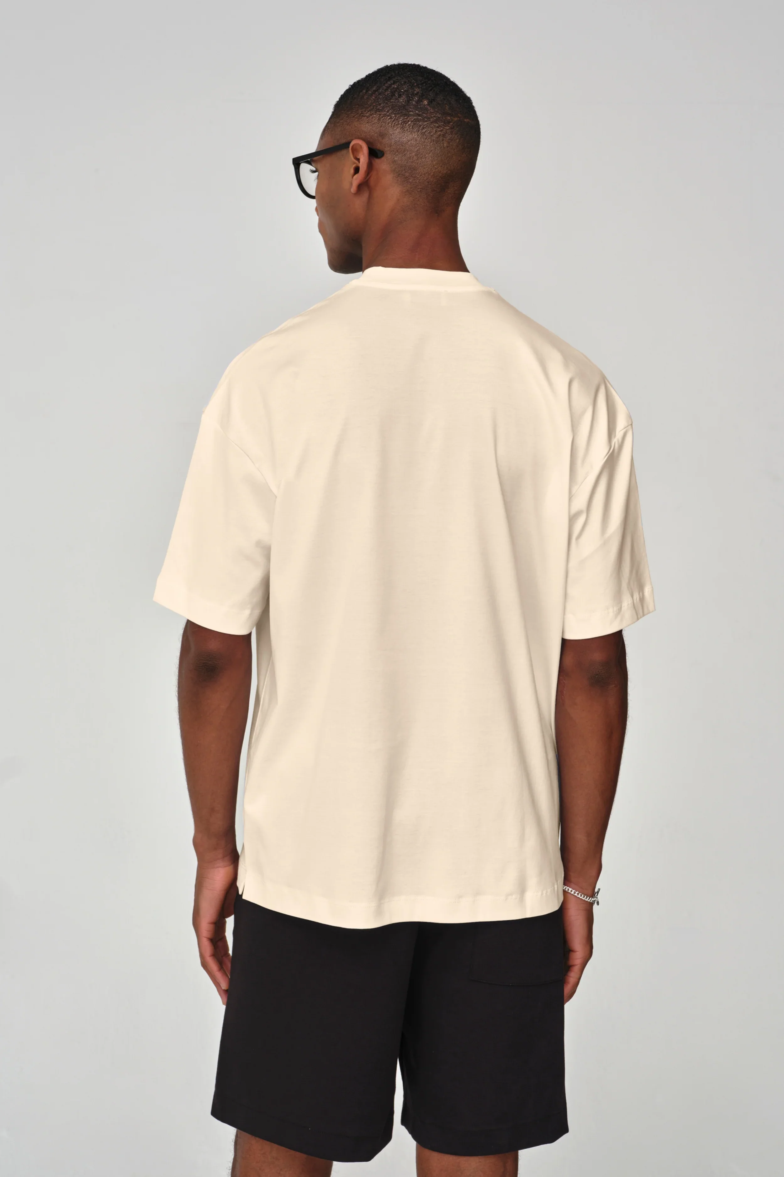 VALENZA - INTERLOCK SUPIMA OVERSIZED T-SHIRT BEIGE - Image 5