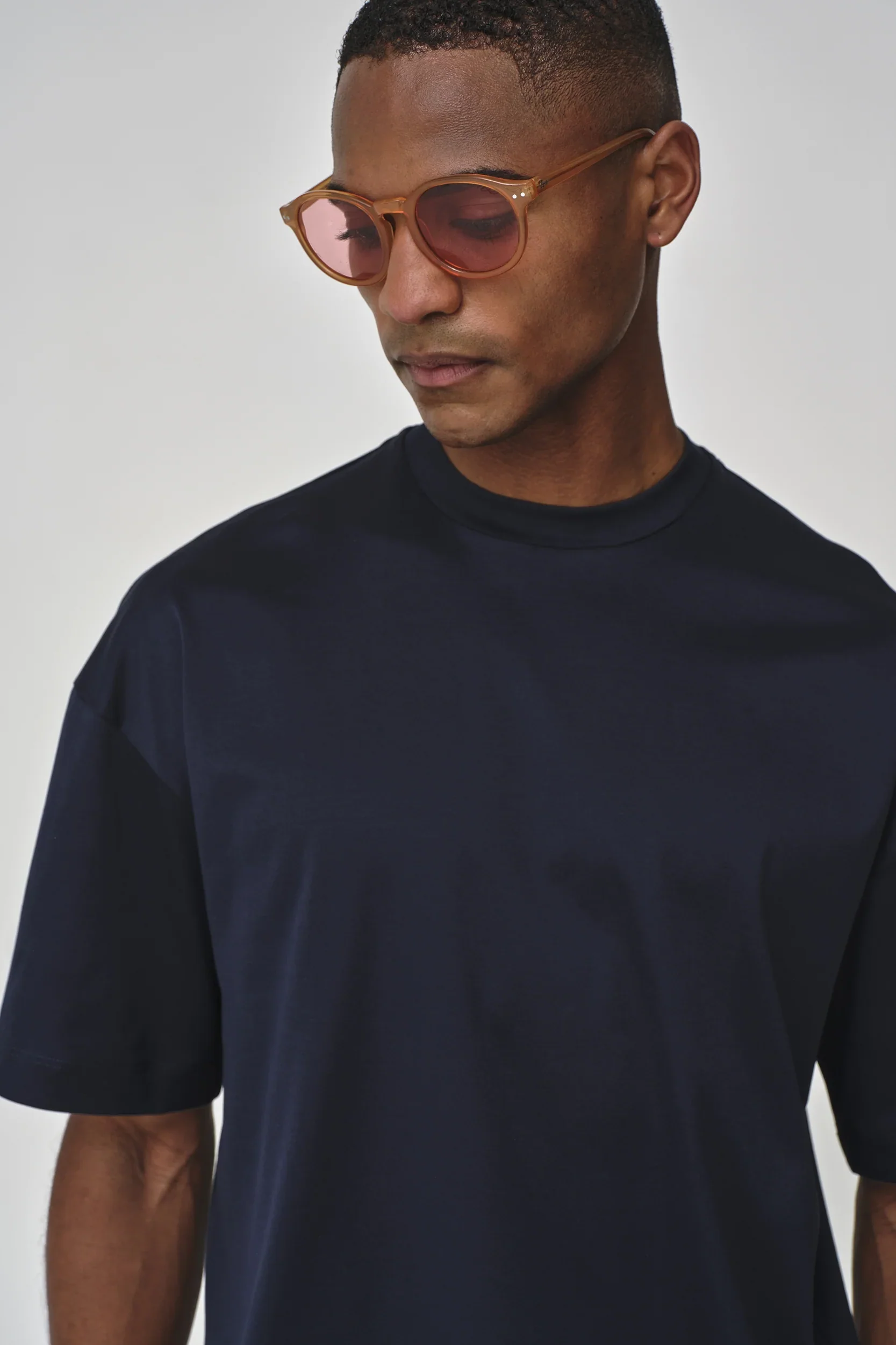 VALENZA - INTERLOCK SUPIMA OVERSIZED T-SHIRT NAVY - Image 6