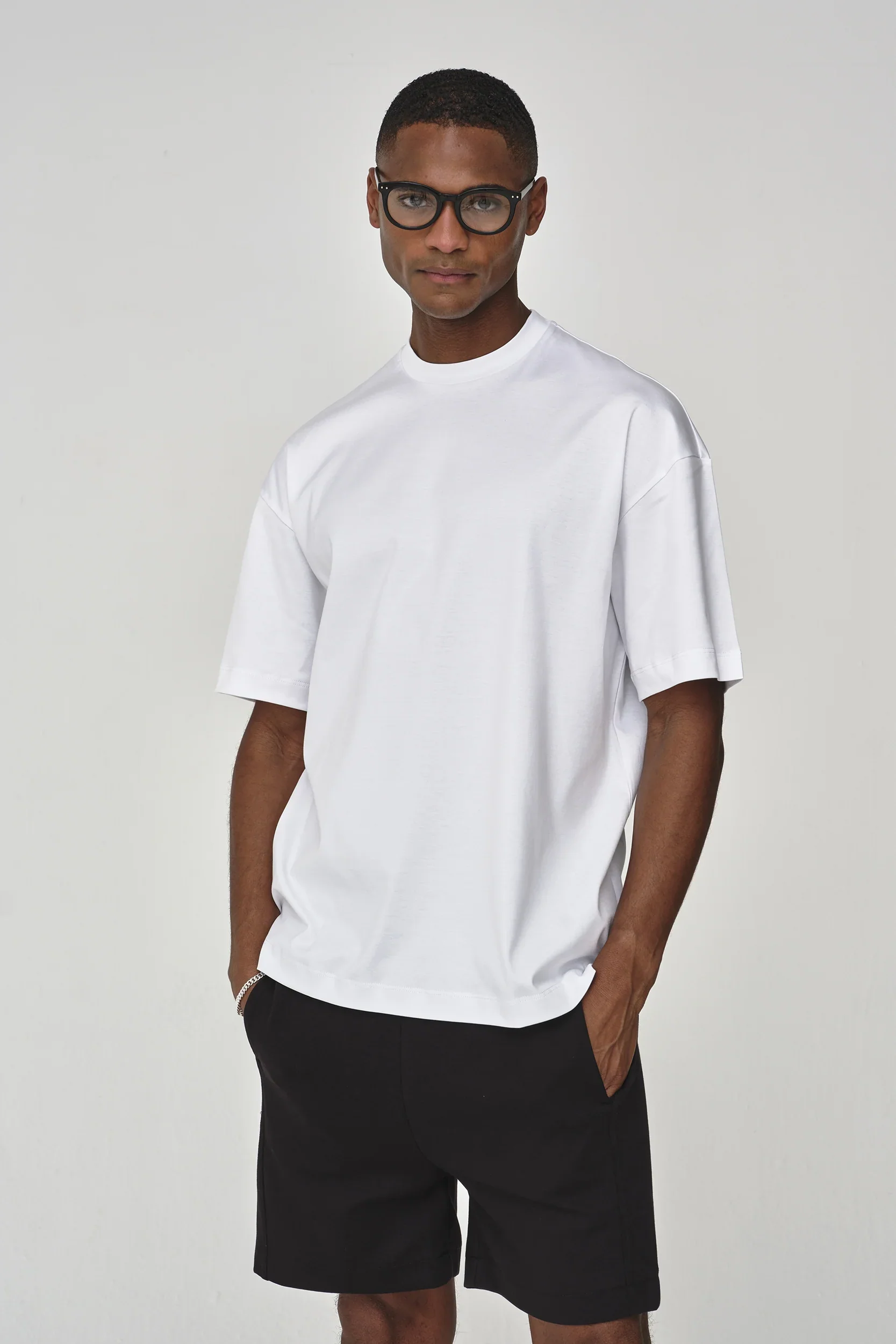 VALENZA - INTERLOCK SUPIMA OVERSIZED T-SHIRT WHITE - Image 3