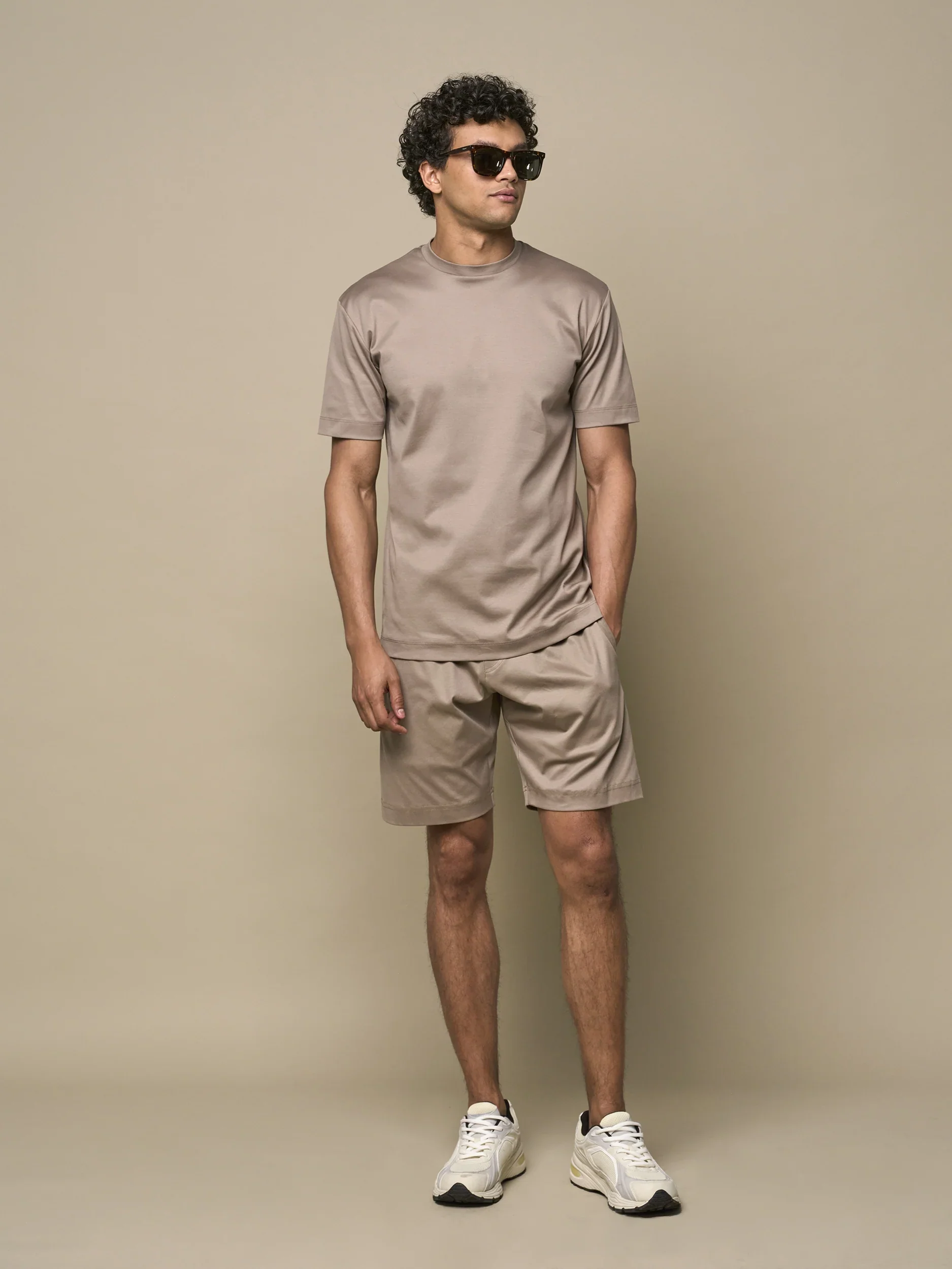 VALENZA - INTERLOCK SUPIMA SPORT SHORTS - LEAD GREY - Image 4