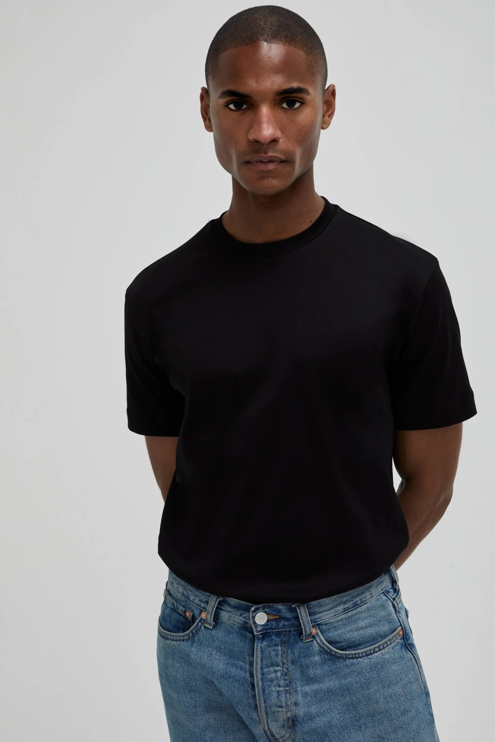 VALENZA - INTERLOCK SUPIMA T-SHIRT BLACK - Image 4