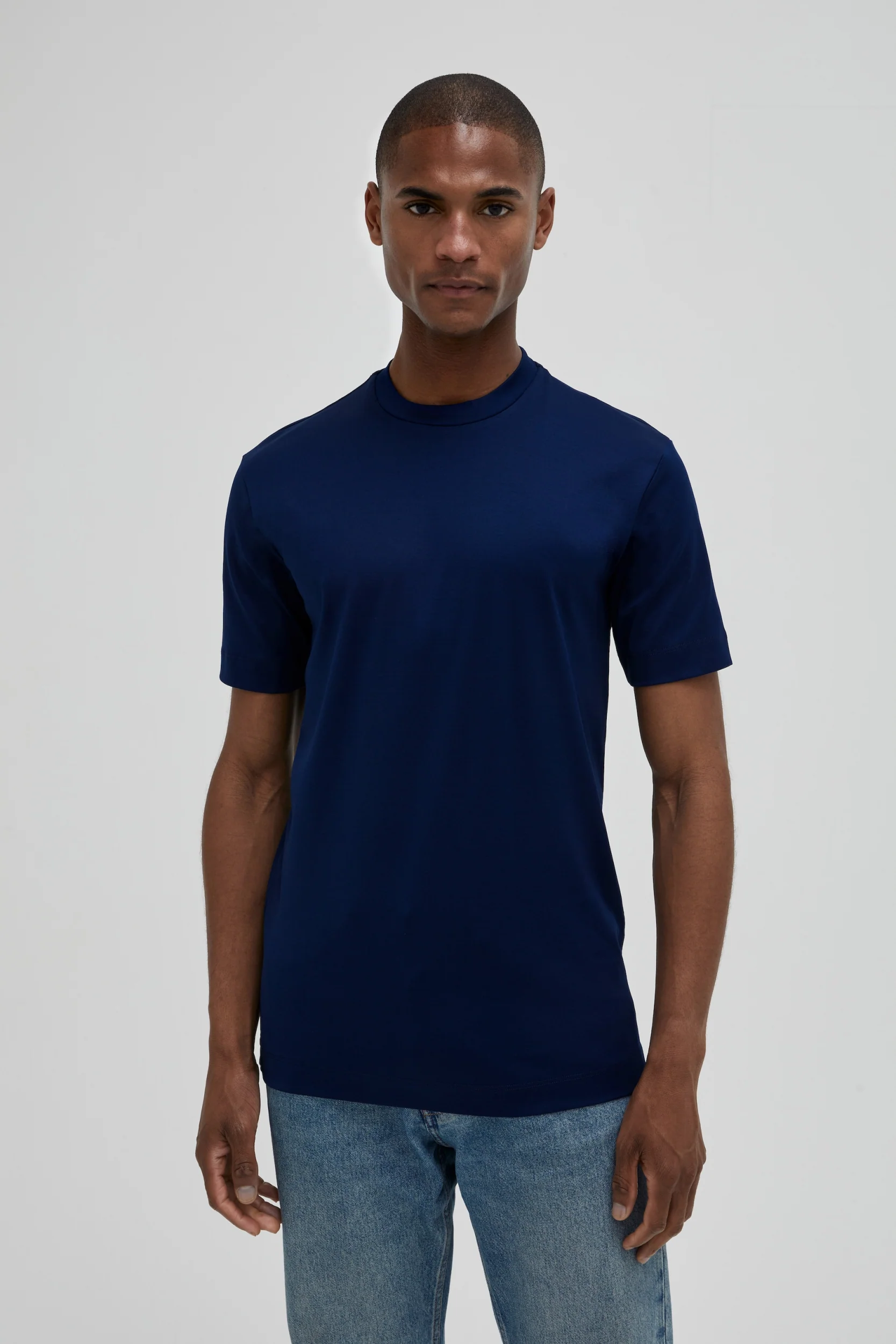 VALENZA - INTERLOCK SUPIMA T-SHIRT BLUE - Image 2