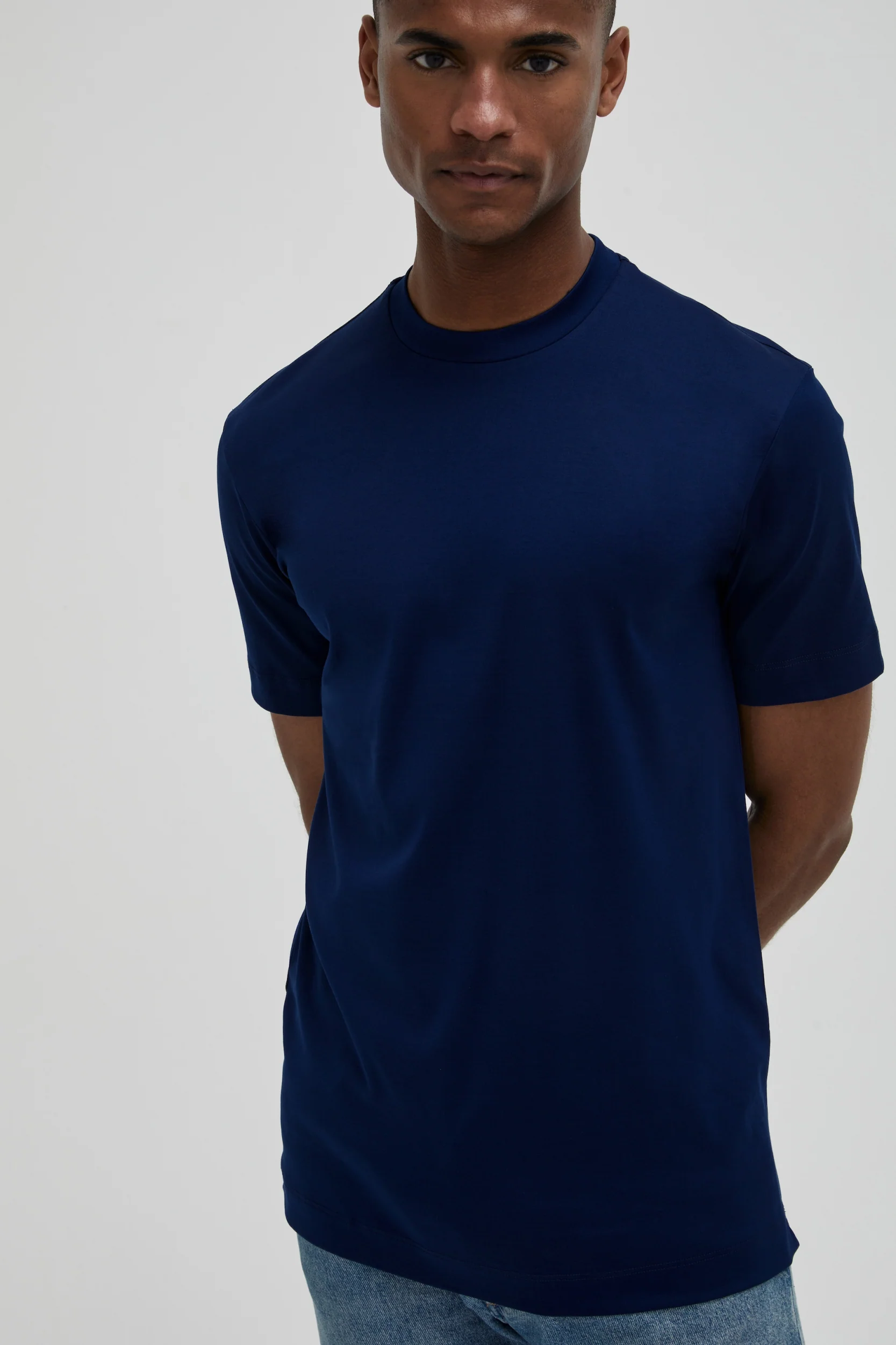 VALENZA - INTERLOCK SUPIMA T-SHIRT BLUE - Image 4