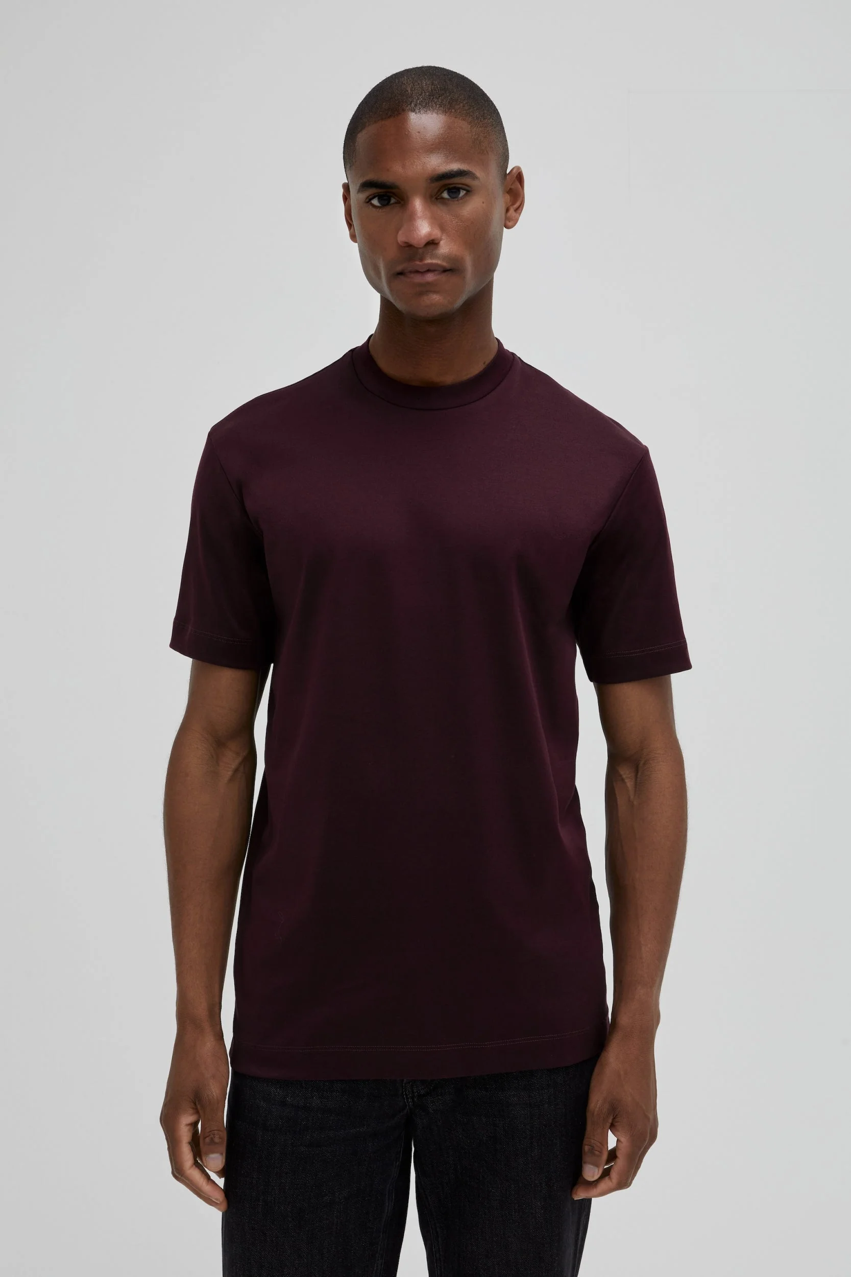 VALENZA - INTERLOCK SUPIMA T-SHIRT BURGUNDY RED - Image 2