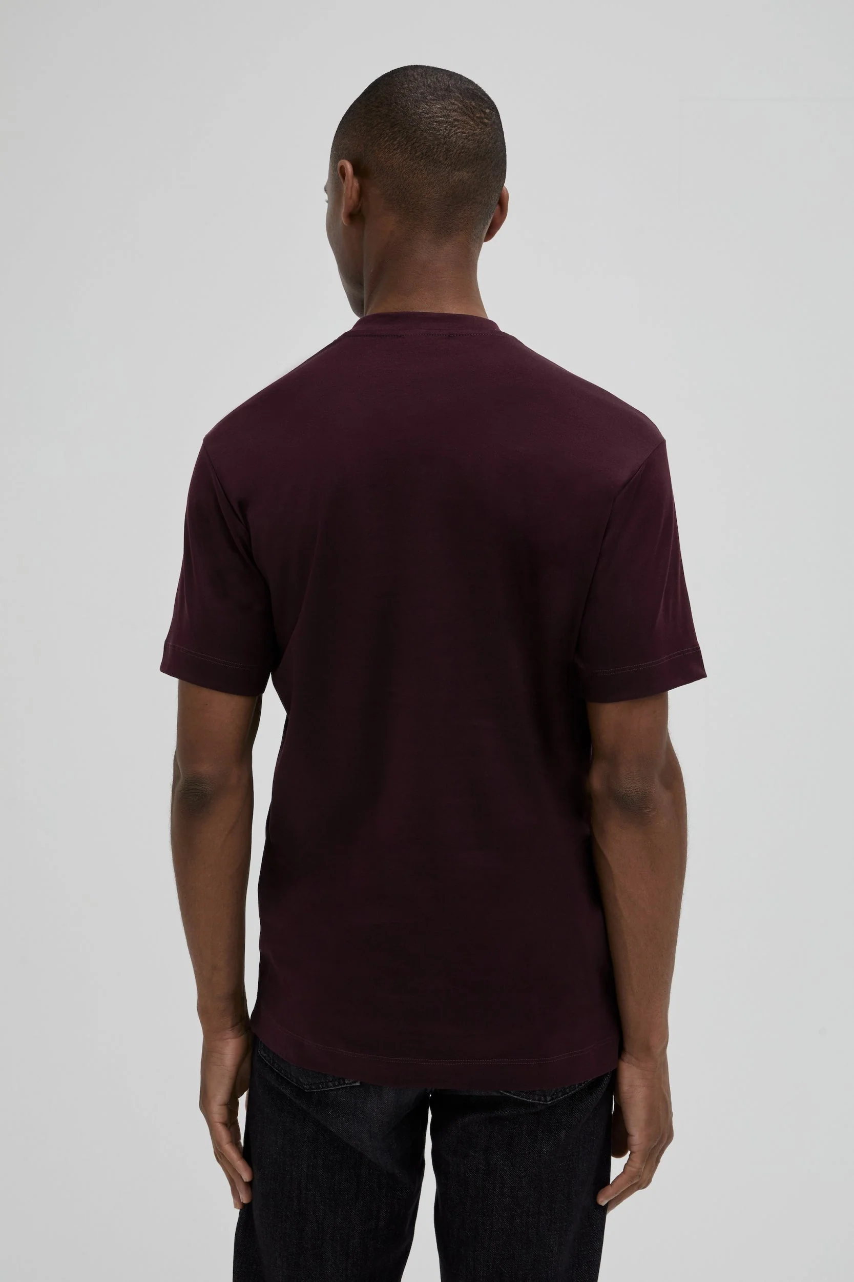VALENZA - INTERLOCK SUPIMA T-SHIRT BURGUNDY RED - Image 3