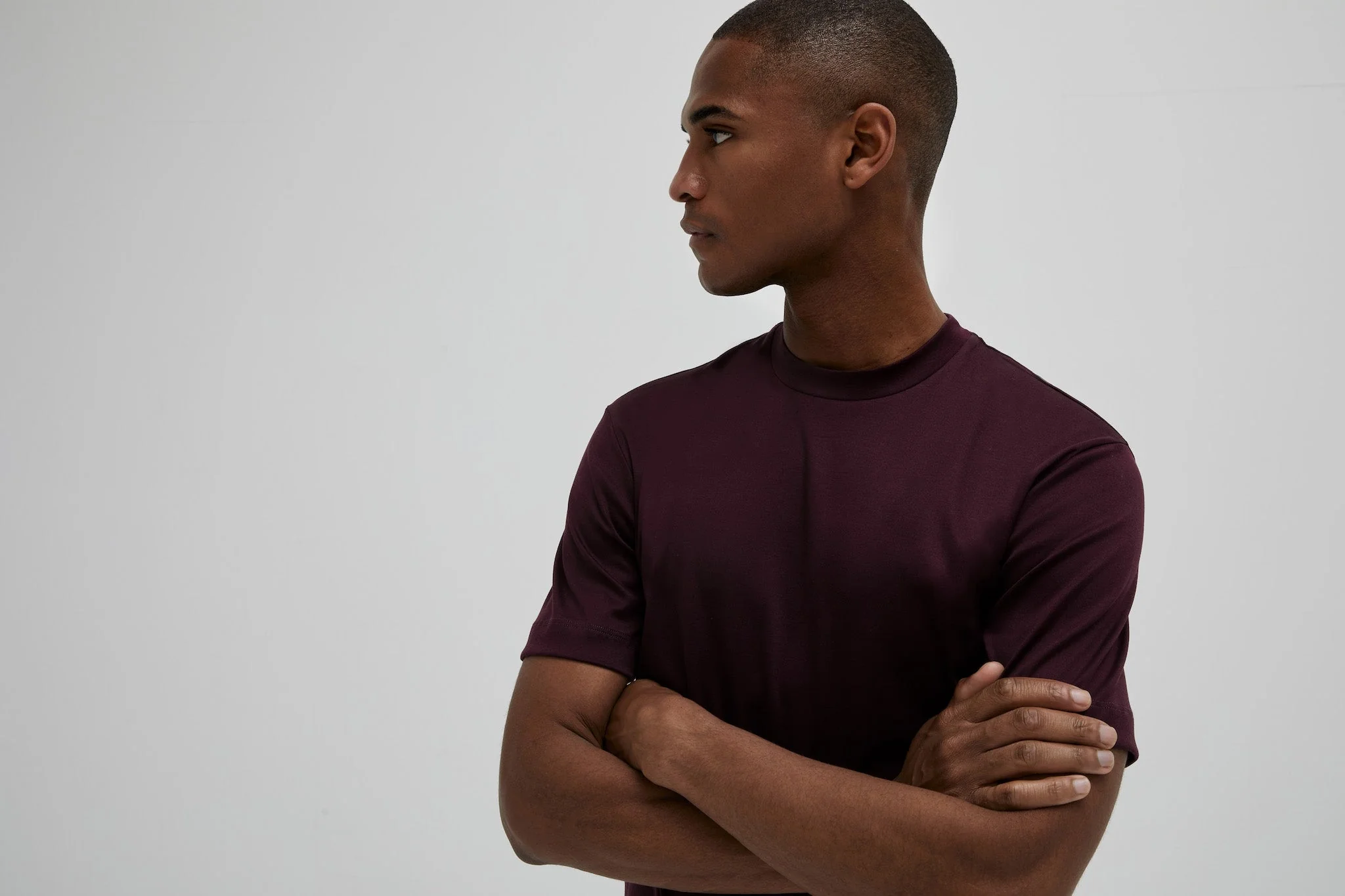 VALENZA - INTERLOCK SUPIMA T-SHIRT BURGUNDY RED - Image 6
