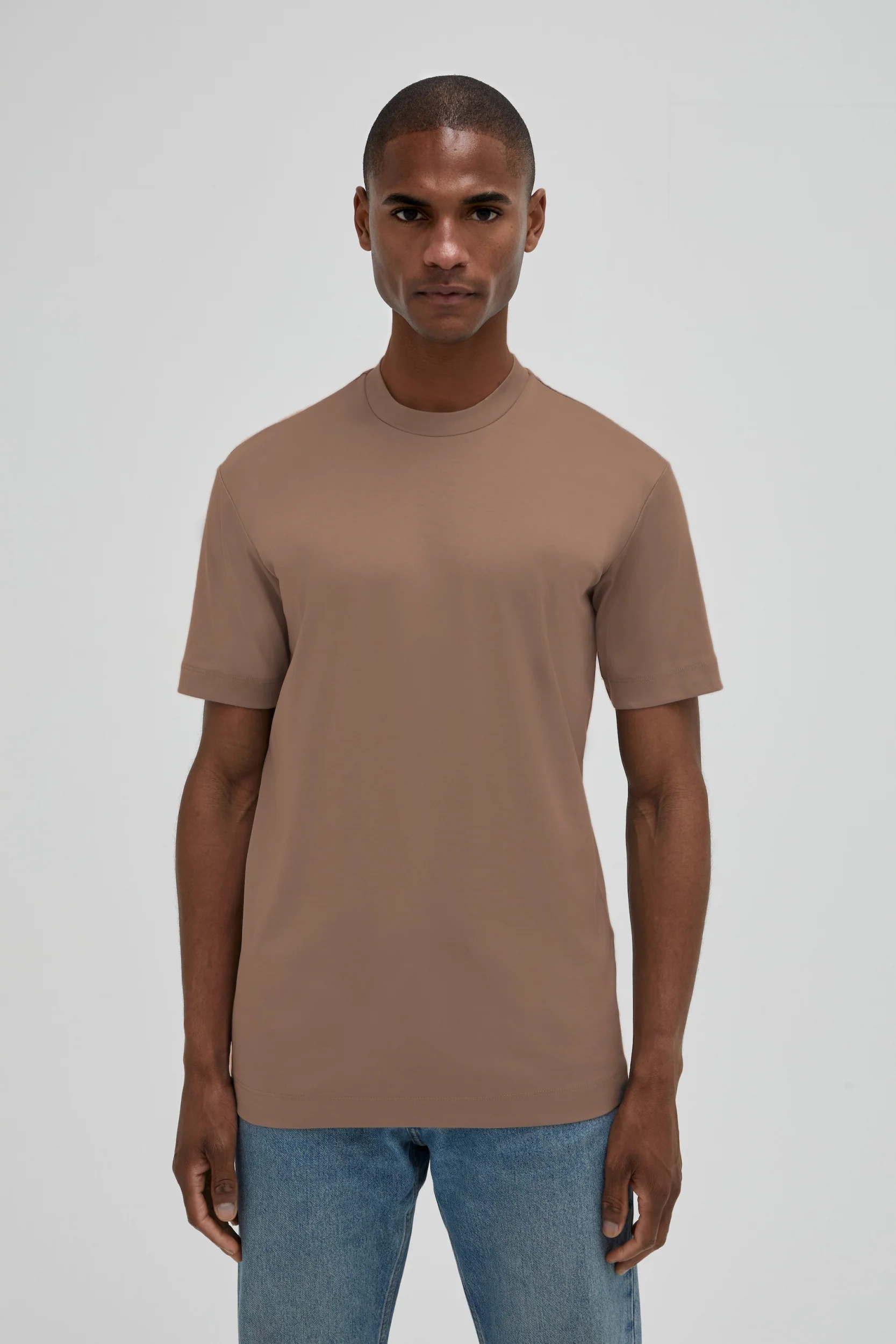 VALENZA - INTERLOCK SUPIMA T-SHIRT CORTECCIA BROWN - Image 2