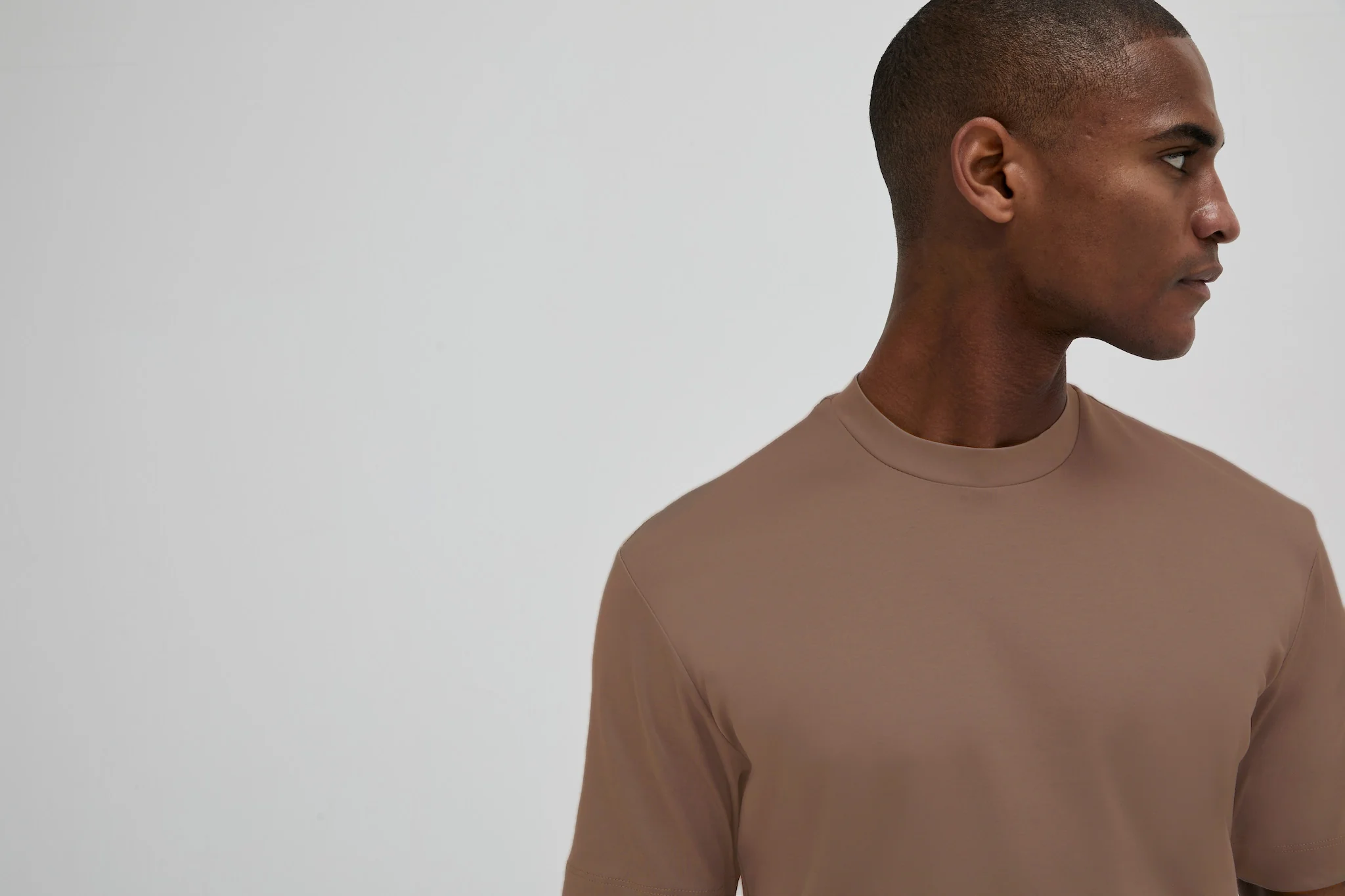 VALENZA - INTERLOCK SUPIMA T-SHIRT CORTECCIA BROWN - Image 5