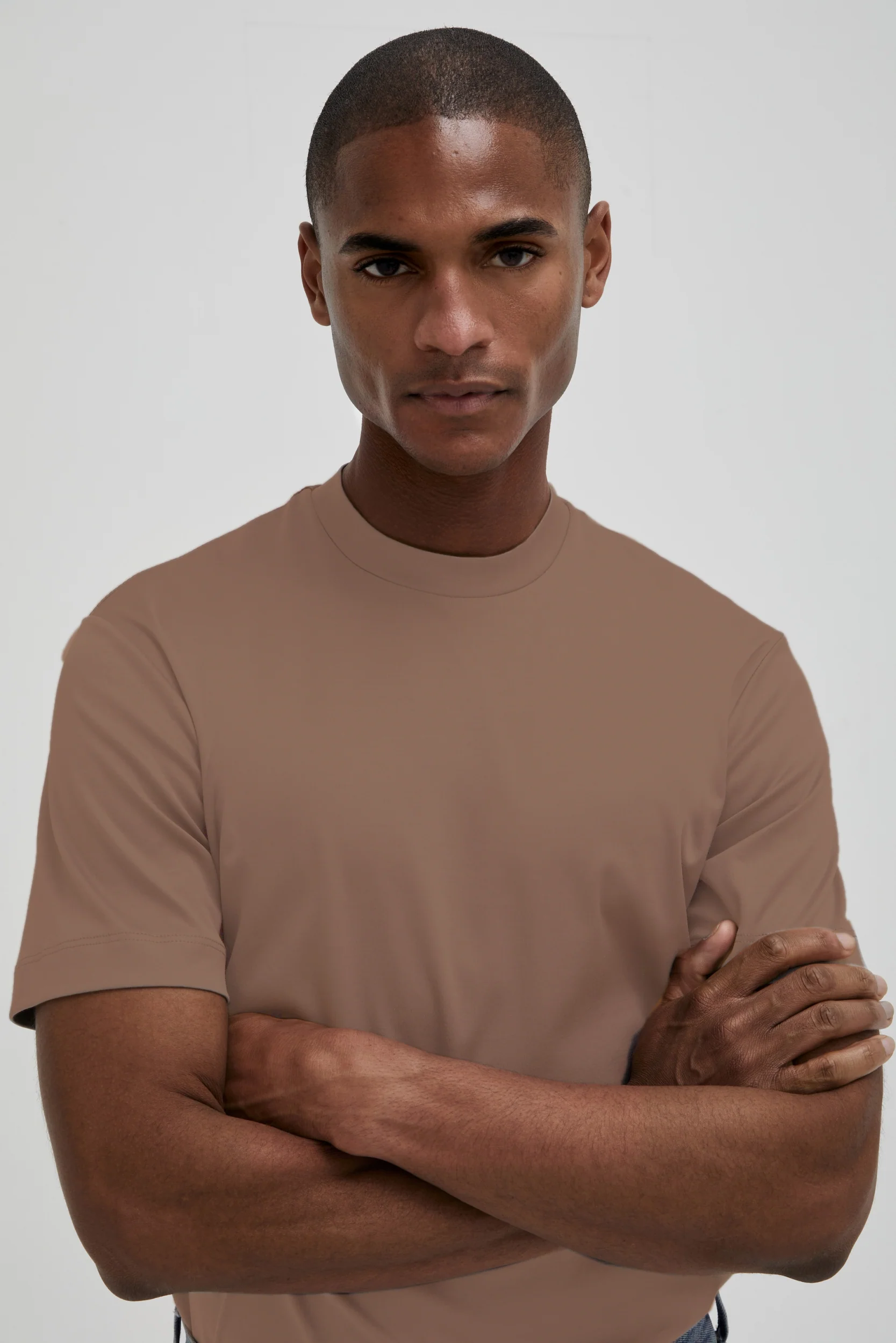 VALENZA - INTERLOCK SUPIMA T-SHIRT CORTECCIA BROWN - Image 6
