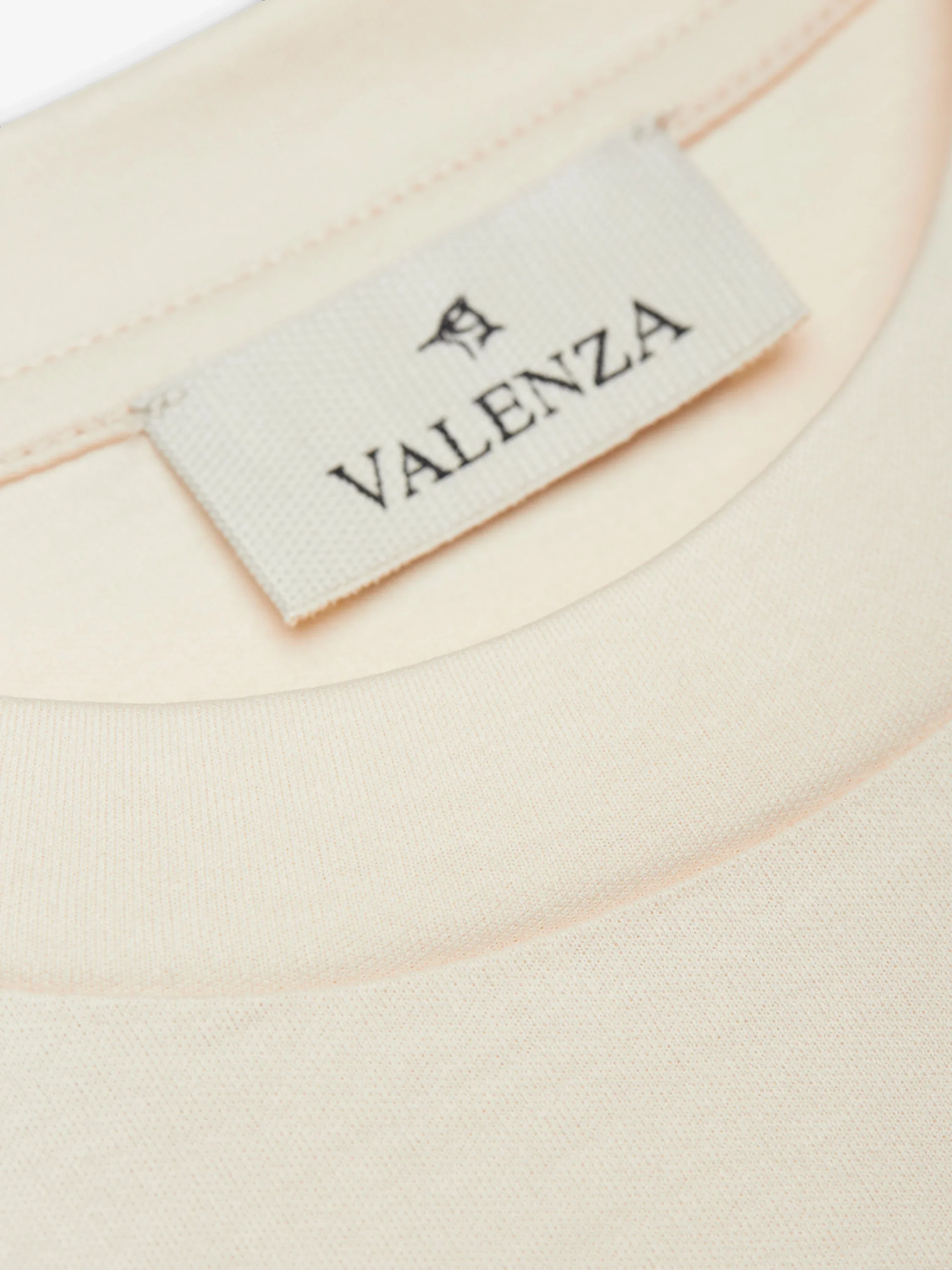 VALENZA - INTERLOCK SUPIMA T-SHIRT  - CREAM - Image 3
