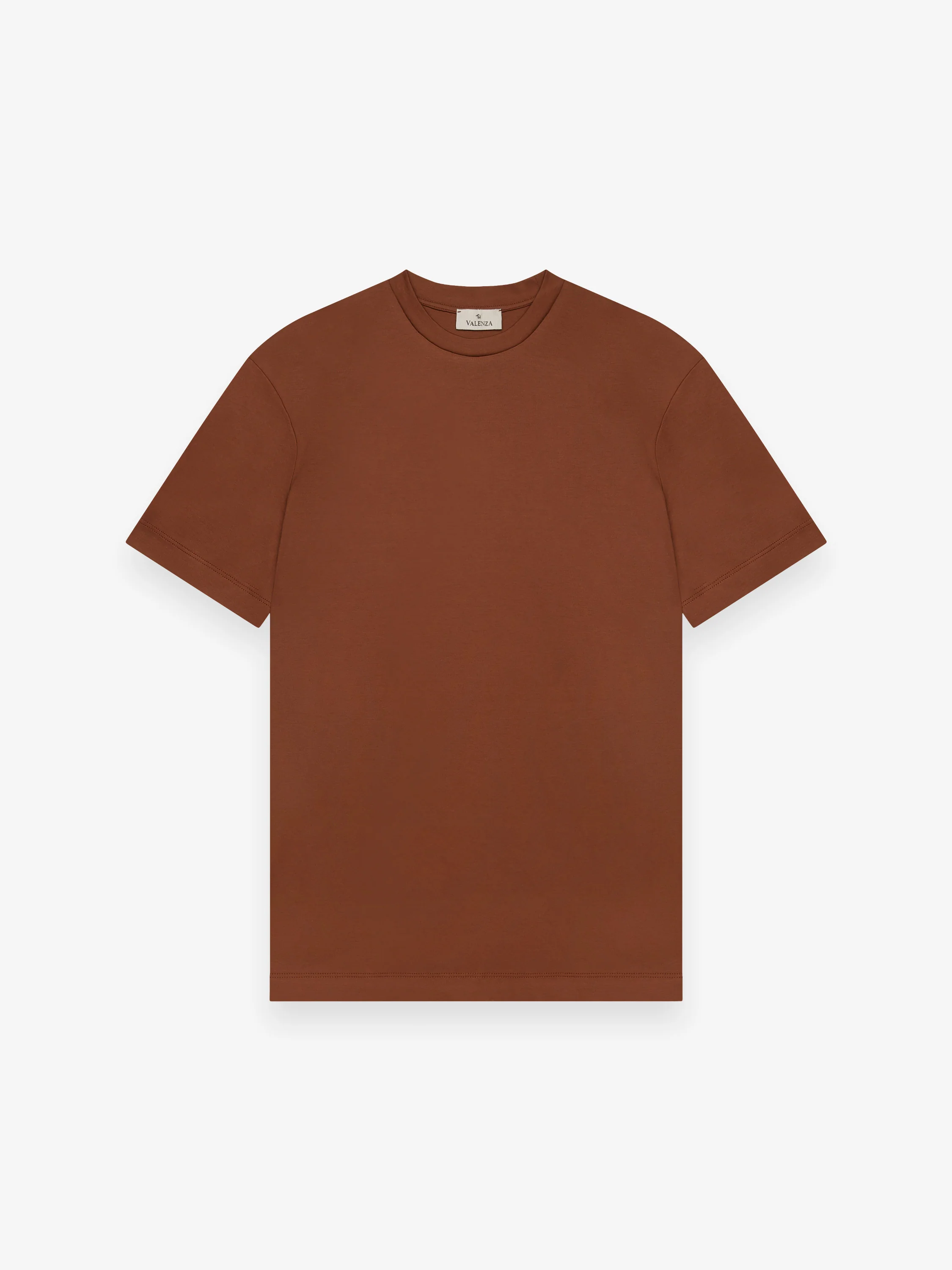 VALENZA - INTERLOCK SUPIMA T-SHIRT DARK BRIQUE