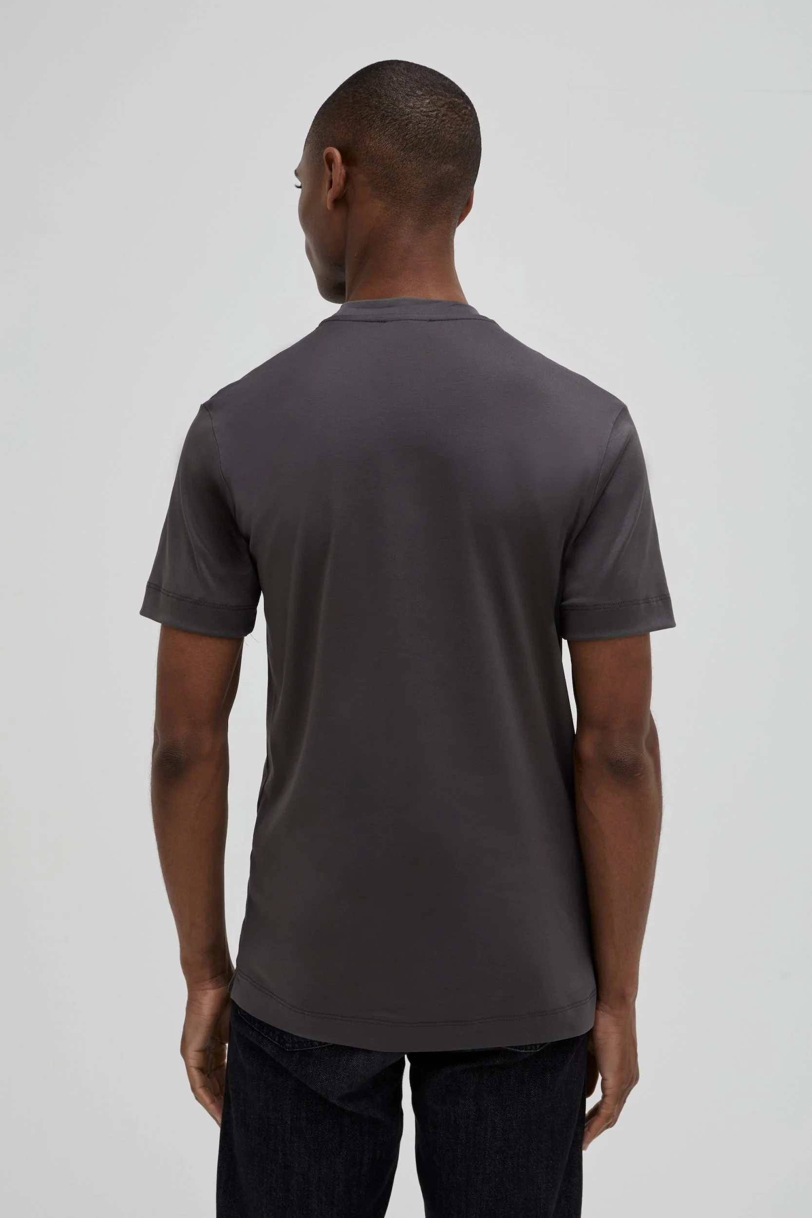 VALENZA - INTERLOCK SUPIMA T-SHIRT DARK GREY - Image 3