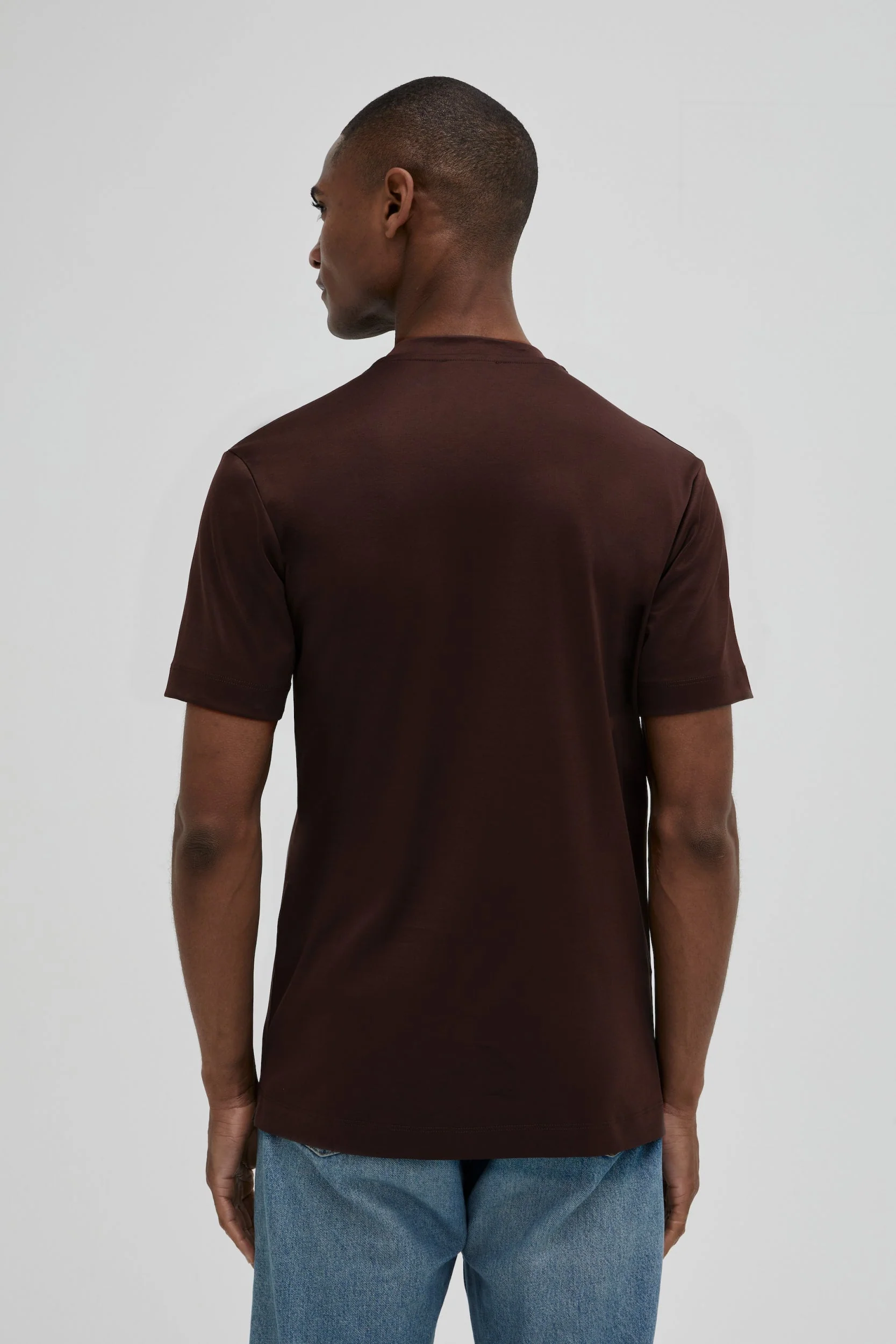 VALENZA - INTERLOCK SUPIMA T-SHIRT EBONY BROWN - Image 3