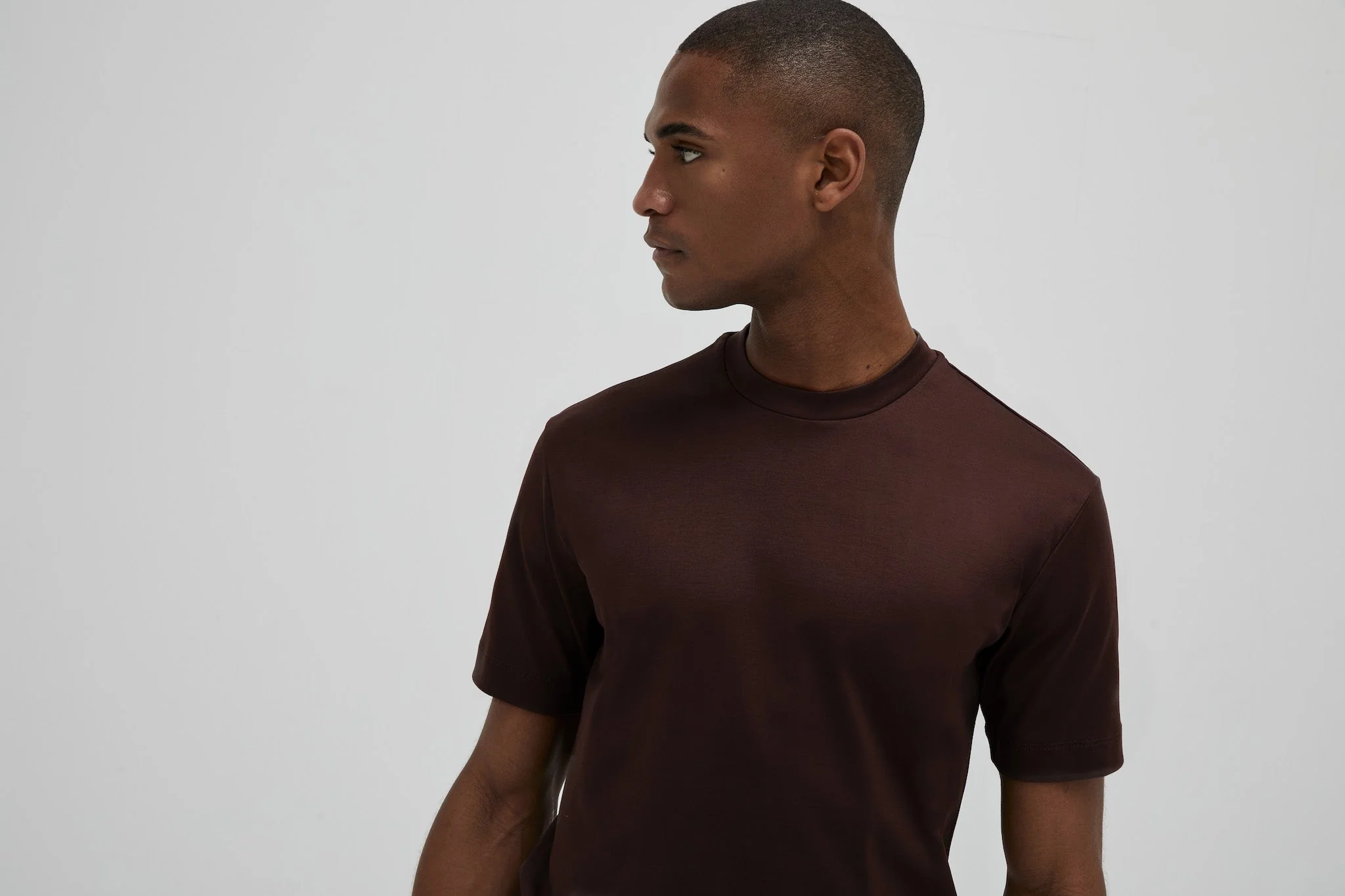 VALENZA - INTERLOCK SUPIMA T-SHIRT EBONY BROWN - Image 5