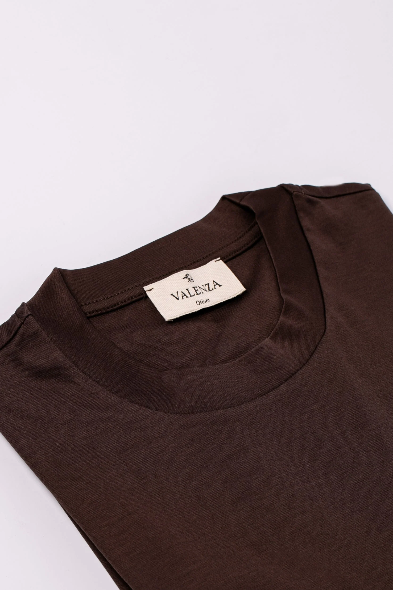 VALENZA - INTERLOCK SUPIMA T-SHIRT EBONY BROWN - Image 6