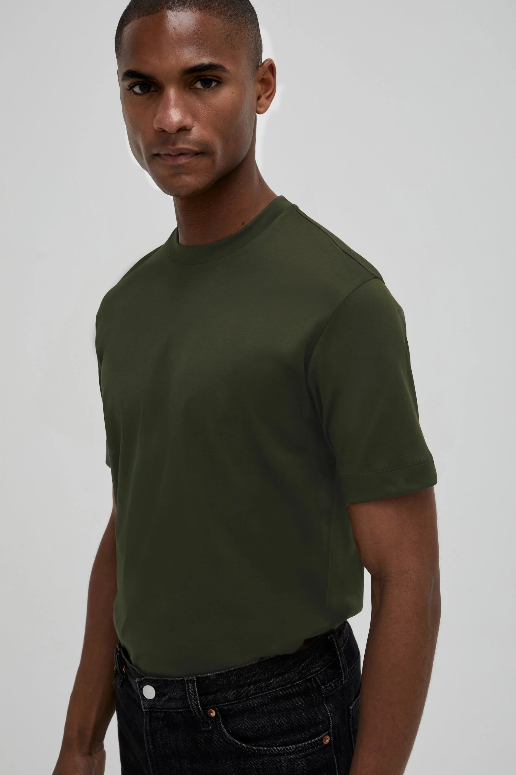 VALENZA - INTERLOCK SUPIMA T-SHIRT GREEN - Image 4