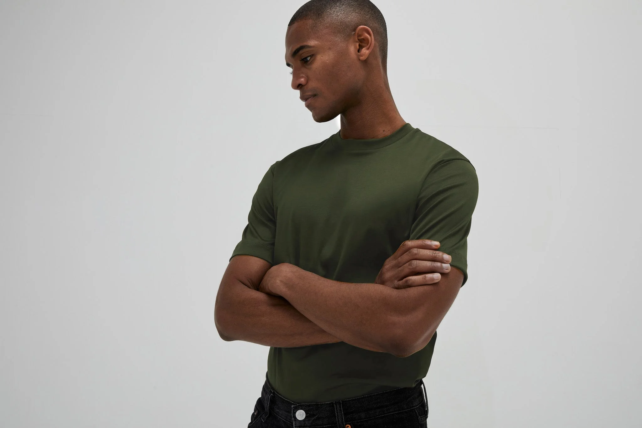VALENZA - INTERLOCK SUPIMA T-SHIRT GREEN - Image 5