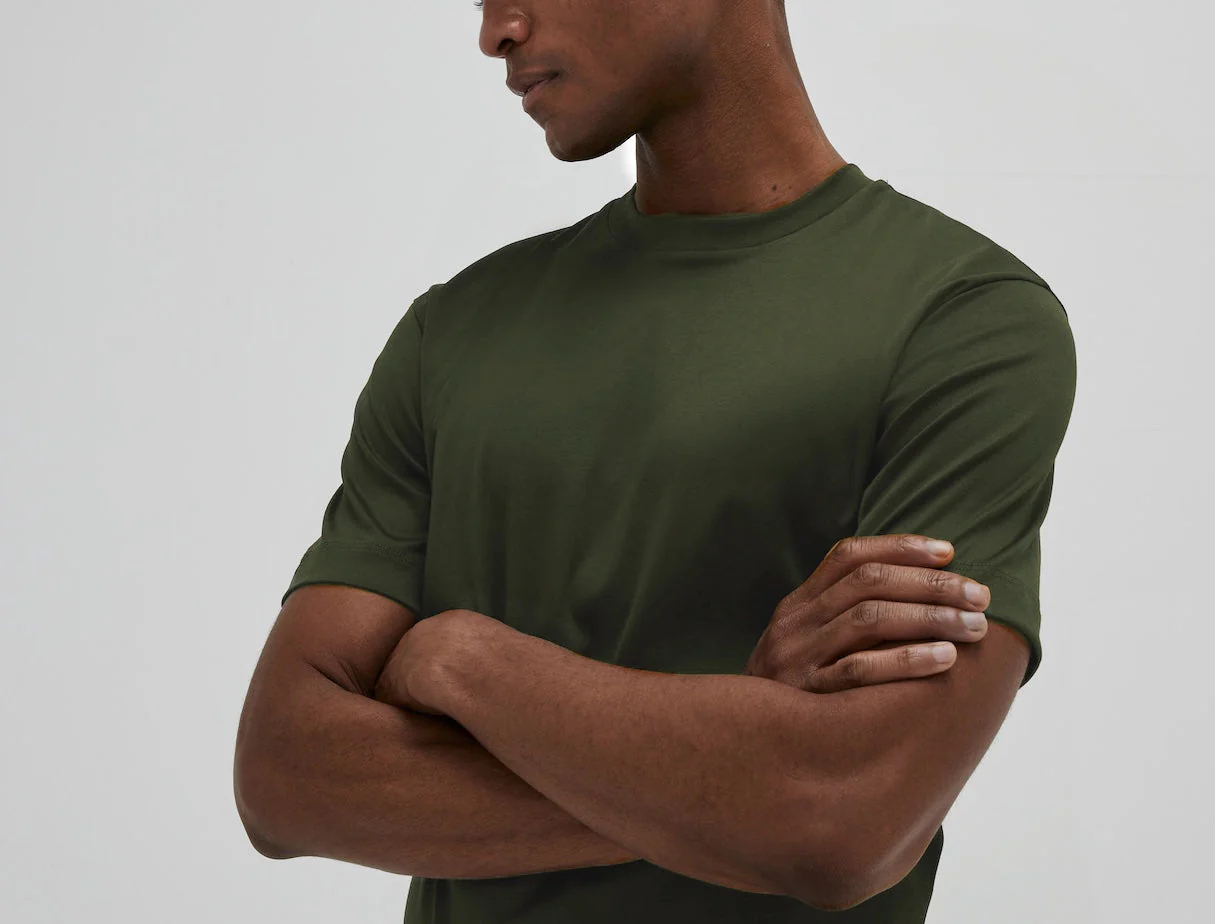 VALENZA - INTERLOCK SUPIMA T-SHIRT GREEN - Image 6