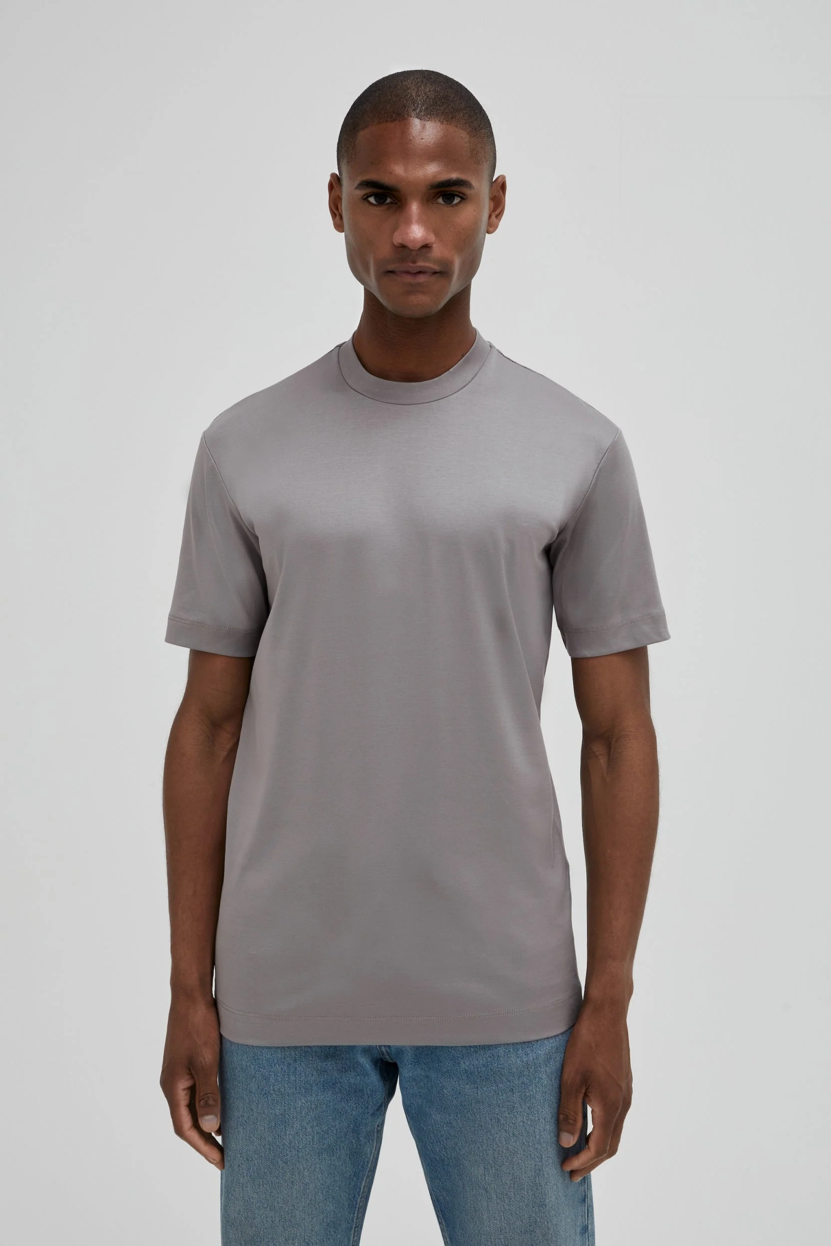 VALENZA - INTERLOCK SUPIMA T-SHIRT GREY - Image 2