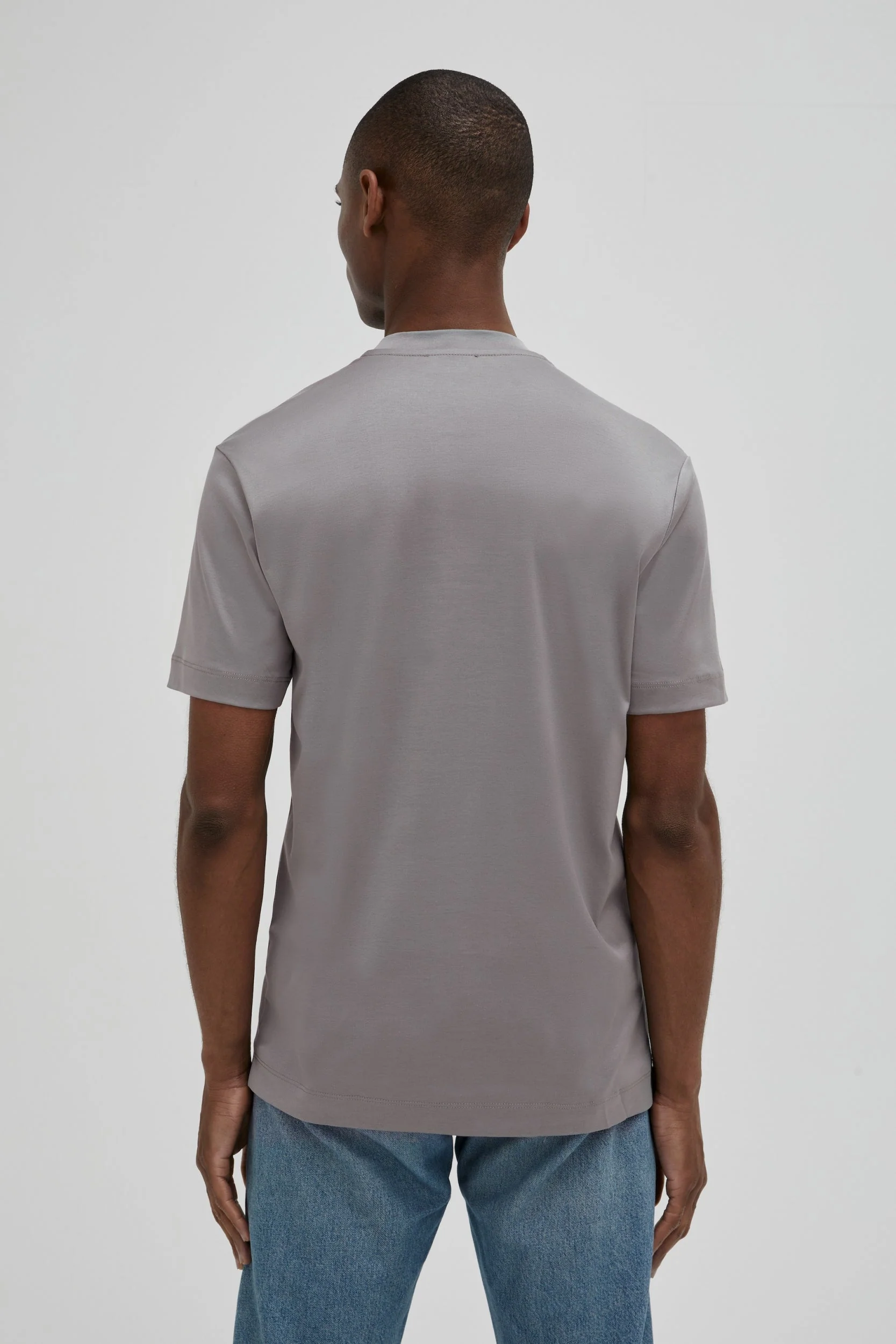 VALENZA - INTERLOCK SUPIMA T-SHIRT GREY - Image 3