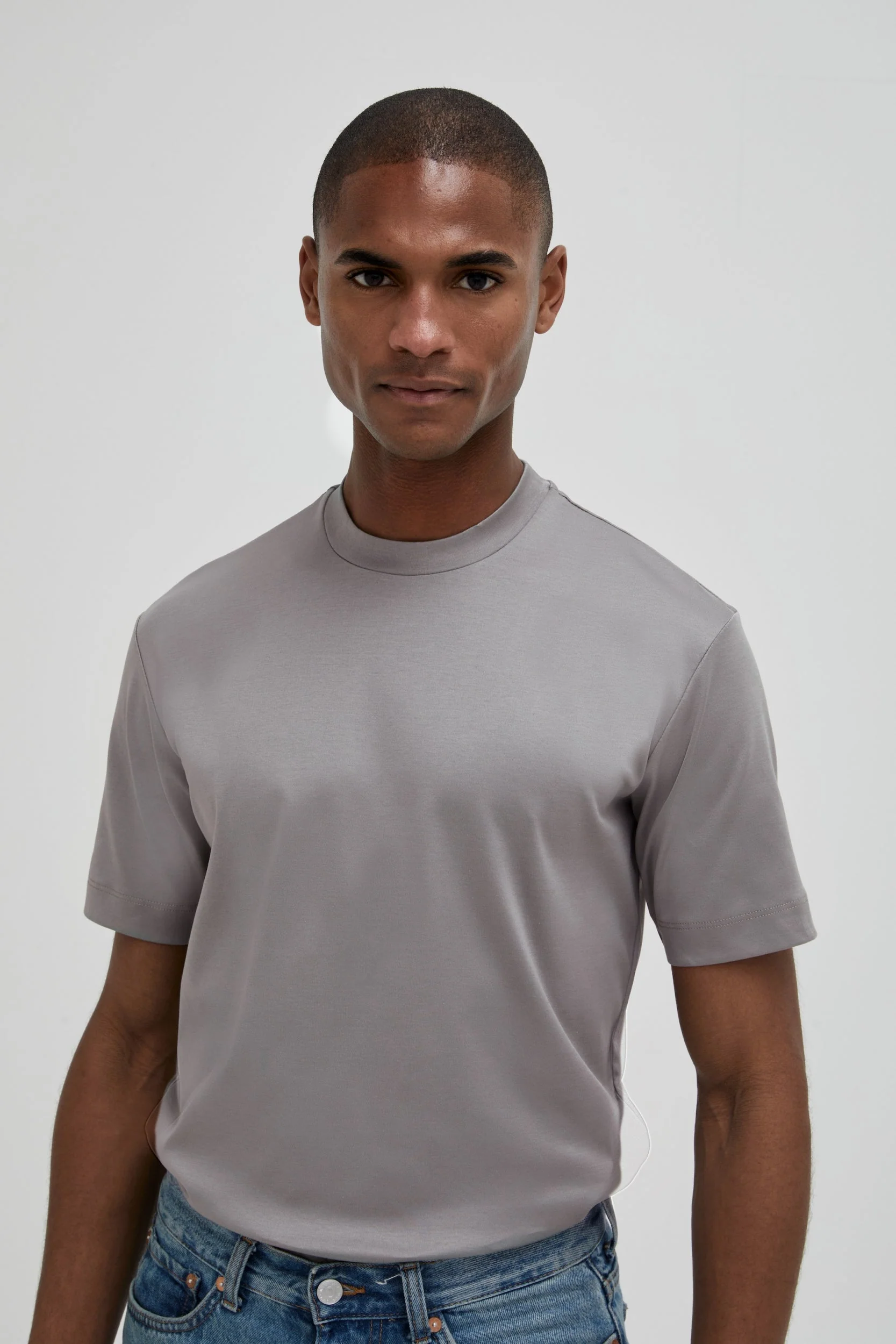VALENZA - INTERLOCK SUPIMA T-SHIRT GREY - Image 4