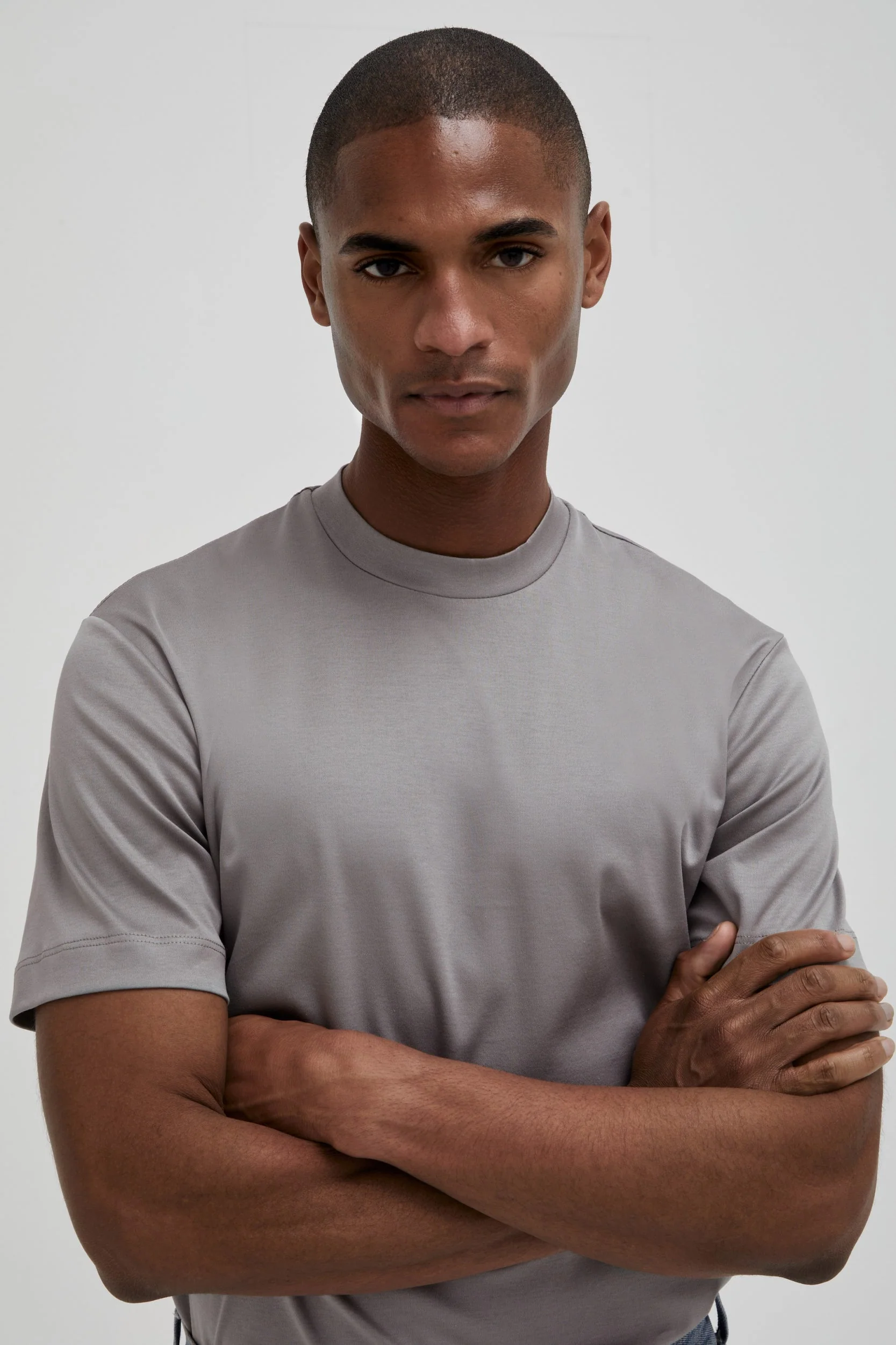 VALENZA - INTERLOCK SUPIMA T-SHIRT GREY - Image 6