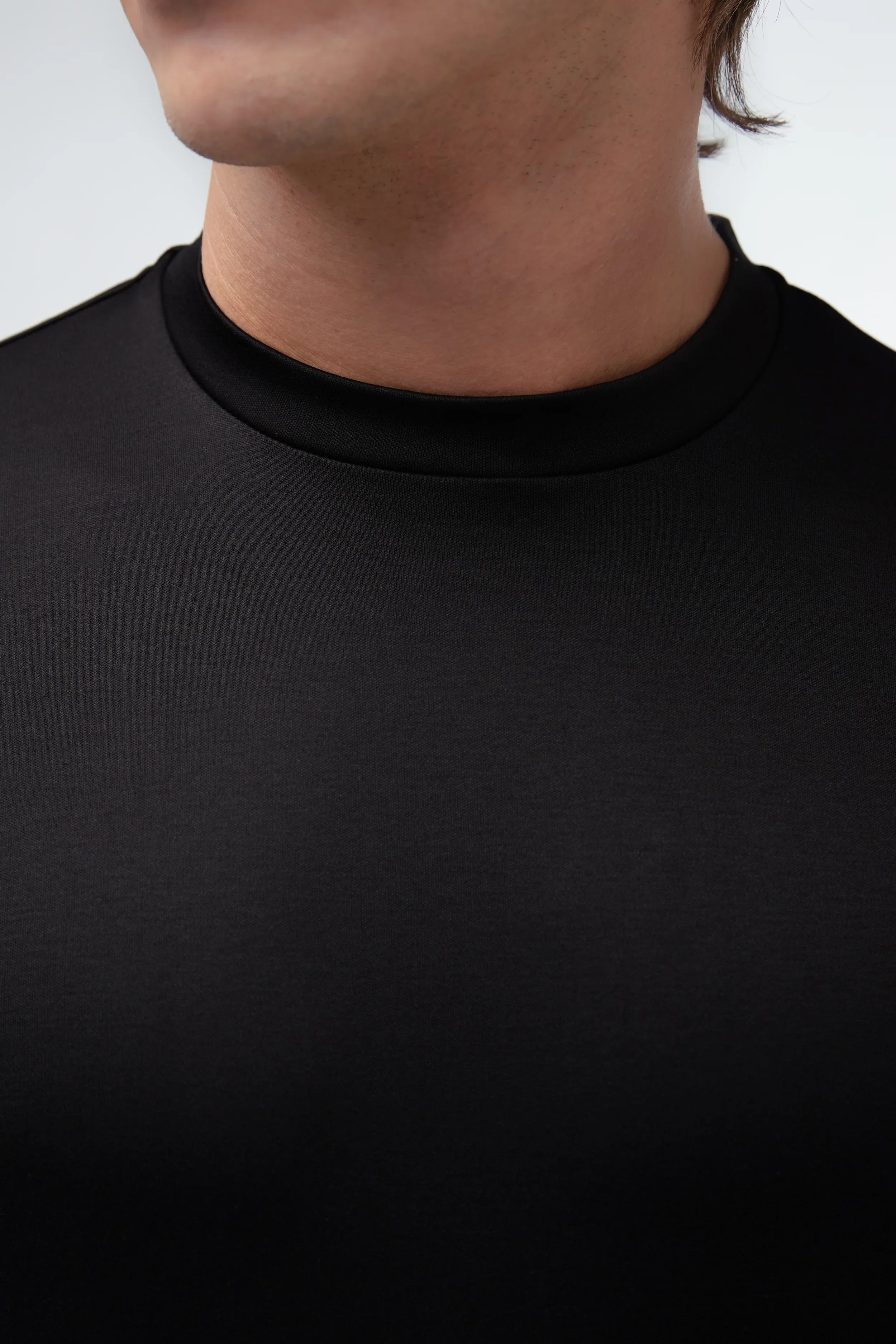 VALENZA - INTERLOCK SUPIMA T-SHIRT LONG SLEEVE BLACK - Image 4