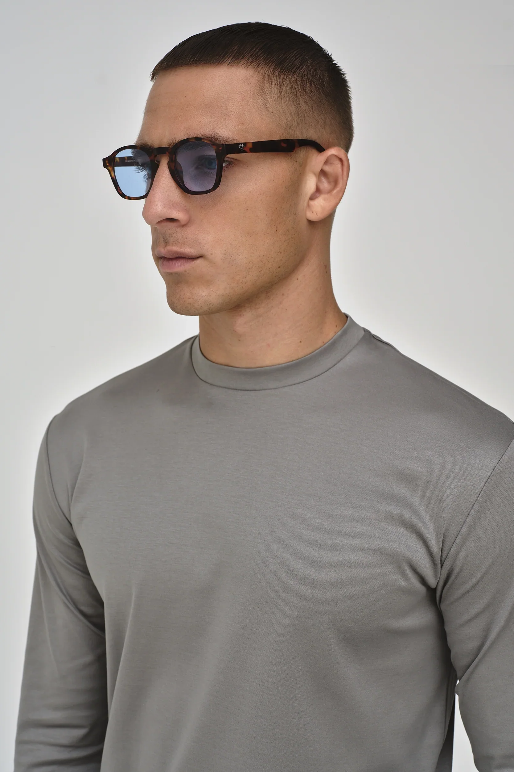 VALENZA - INTERLOCK SUPIMA T-SHIRT LONG SLEEVE GREY - Image 4