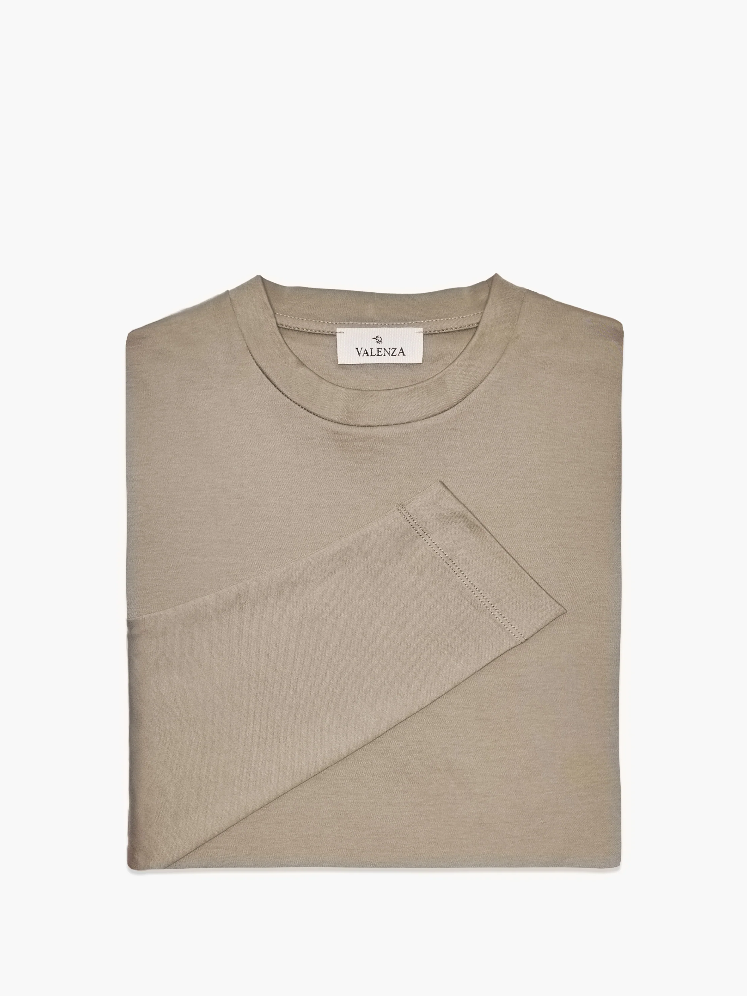 VALENZA - INTERLOCK SUPIMA T-SHIRT LONG SLEEVE LEAD GREY - Image 5